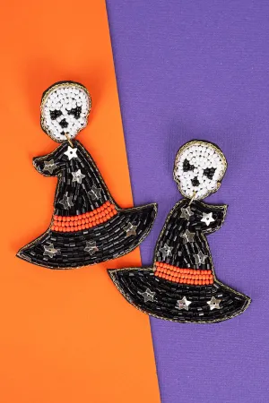 Salem Night Black Seed Bead Earrings