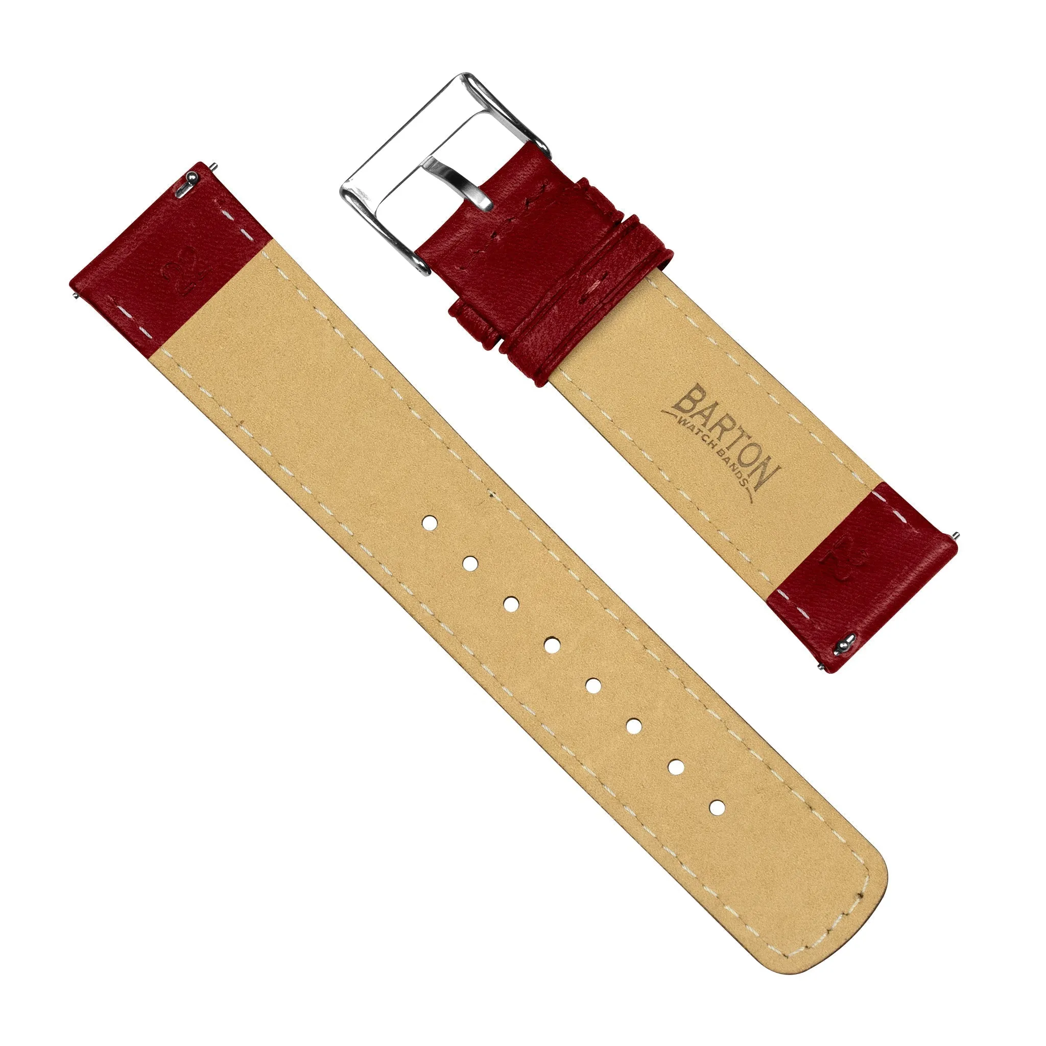 Samsung Galaxy Watch6 Classic Horween Leather Crimson Red Watch Band