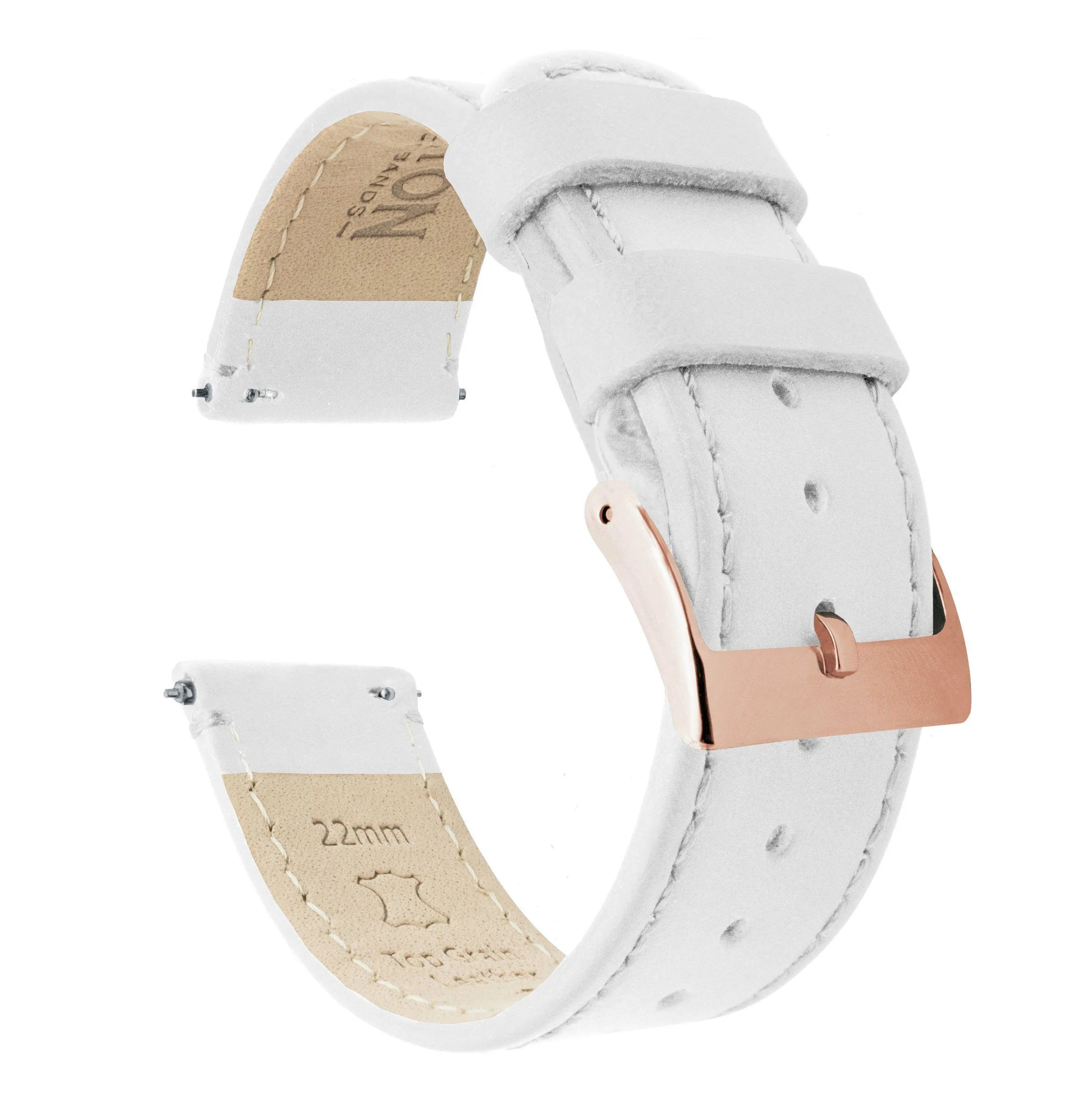 Samsung Galaxy Watch6 White Leather Stitching Watch Band