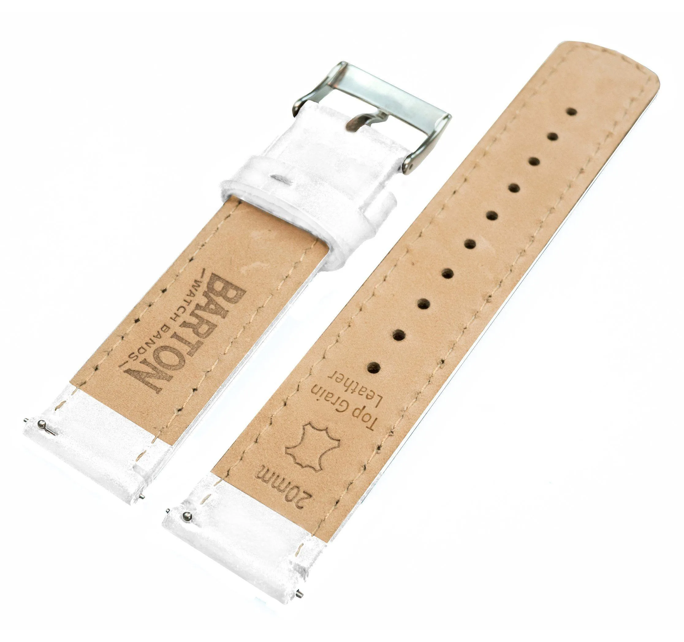 Samsung Galaxy Watch6 White Leather Stitching Watch Band