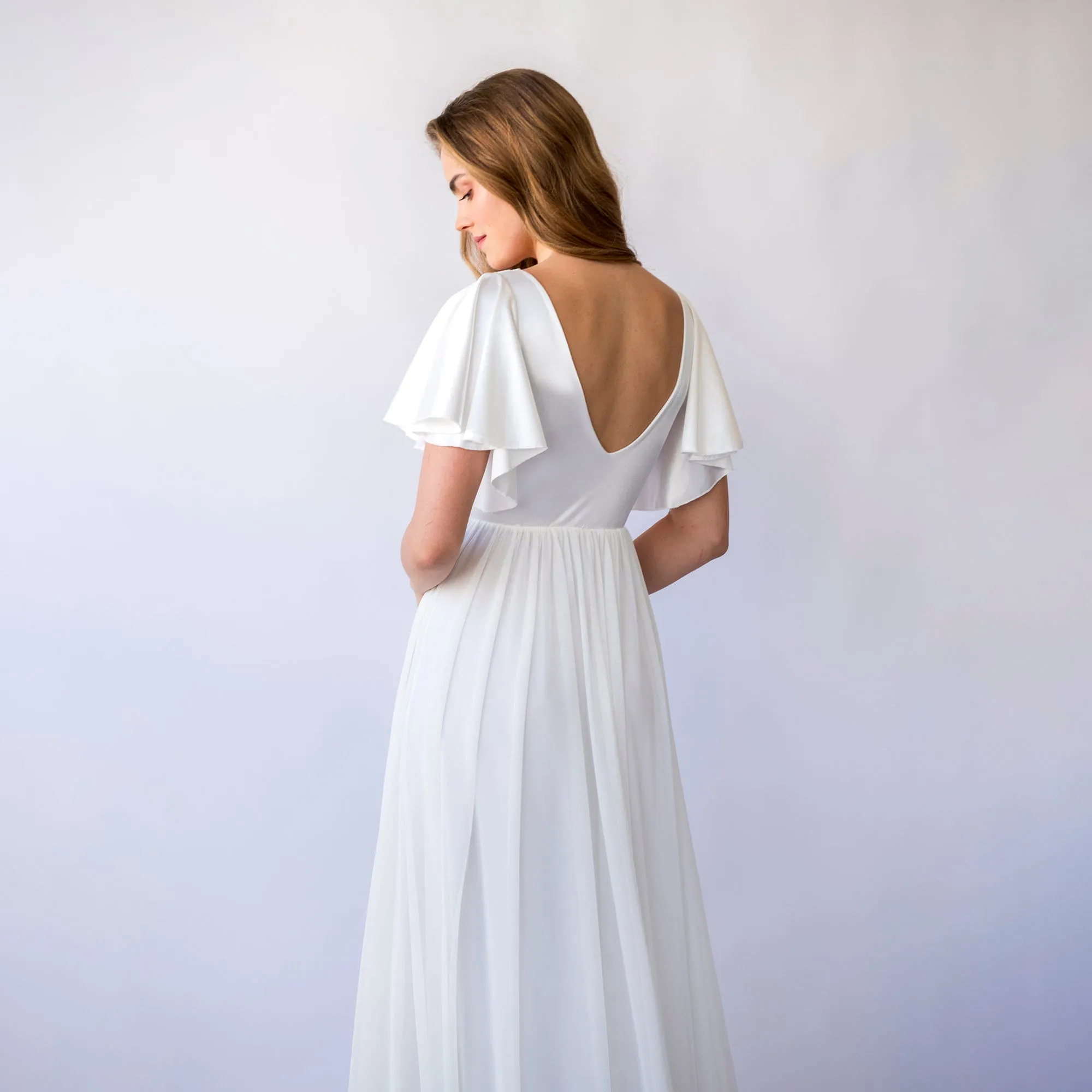 Satin Romantic Wedding dress #1450