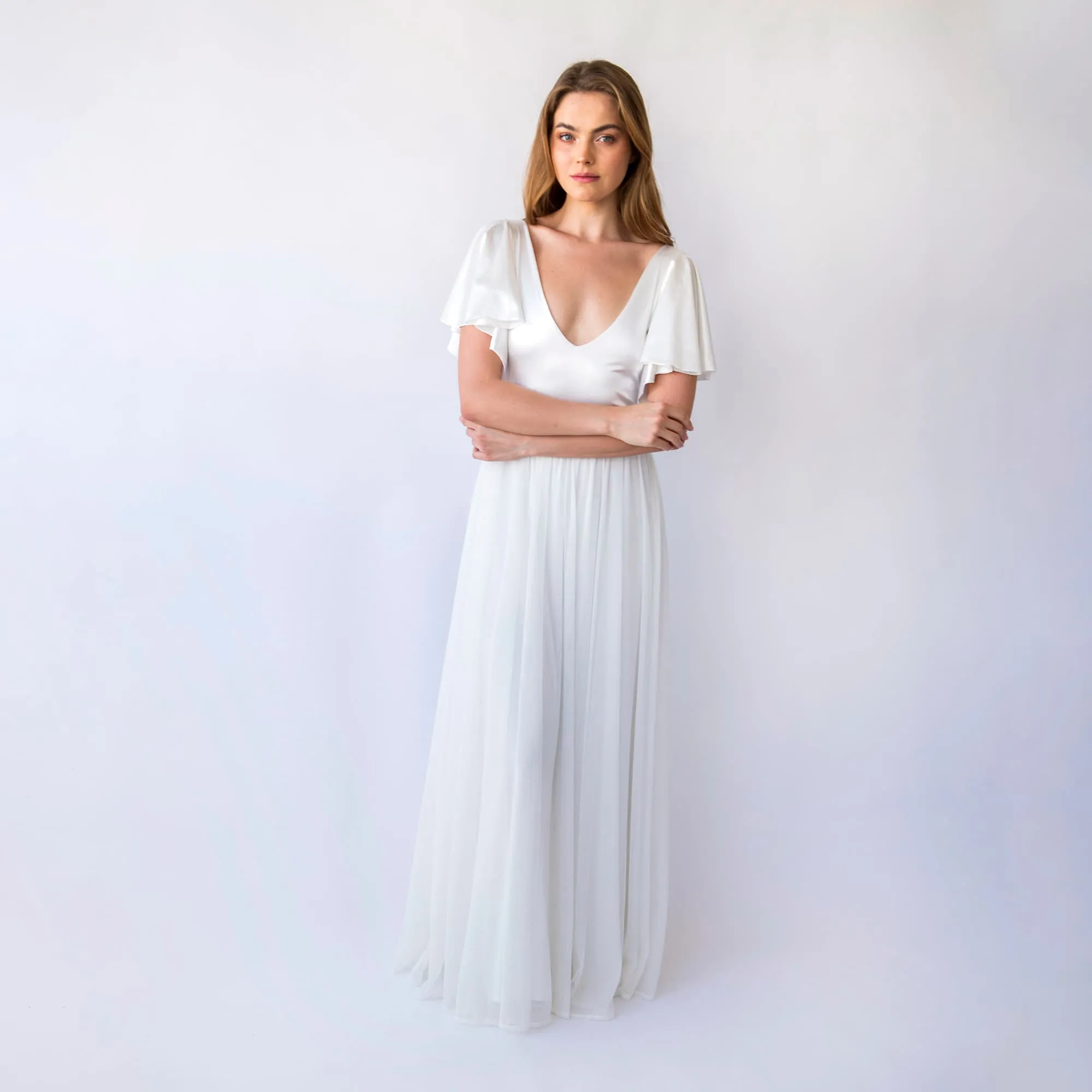 Satin Romantic Wedding dress #1450
