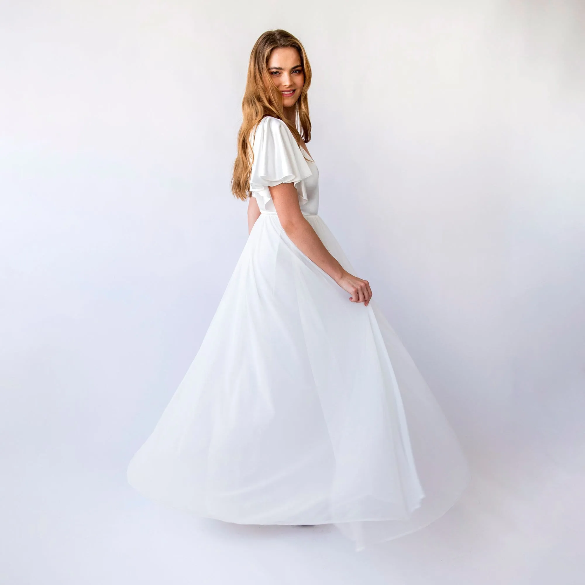 Satin Romantic Wedding dress #1450