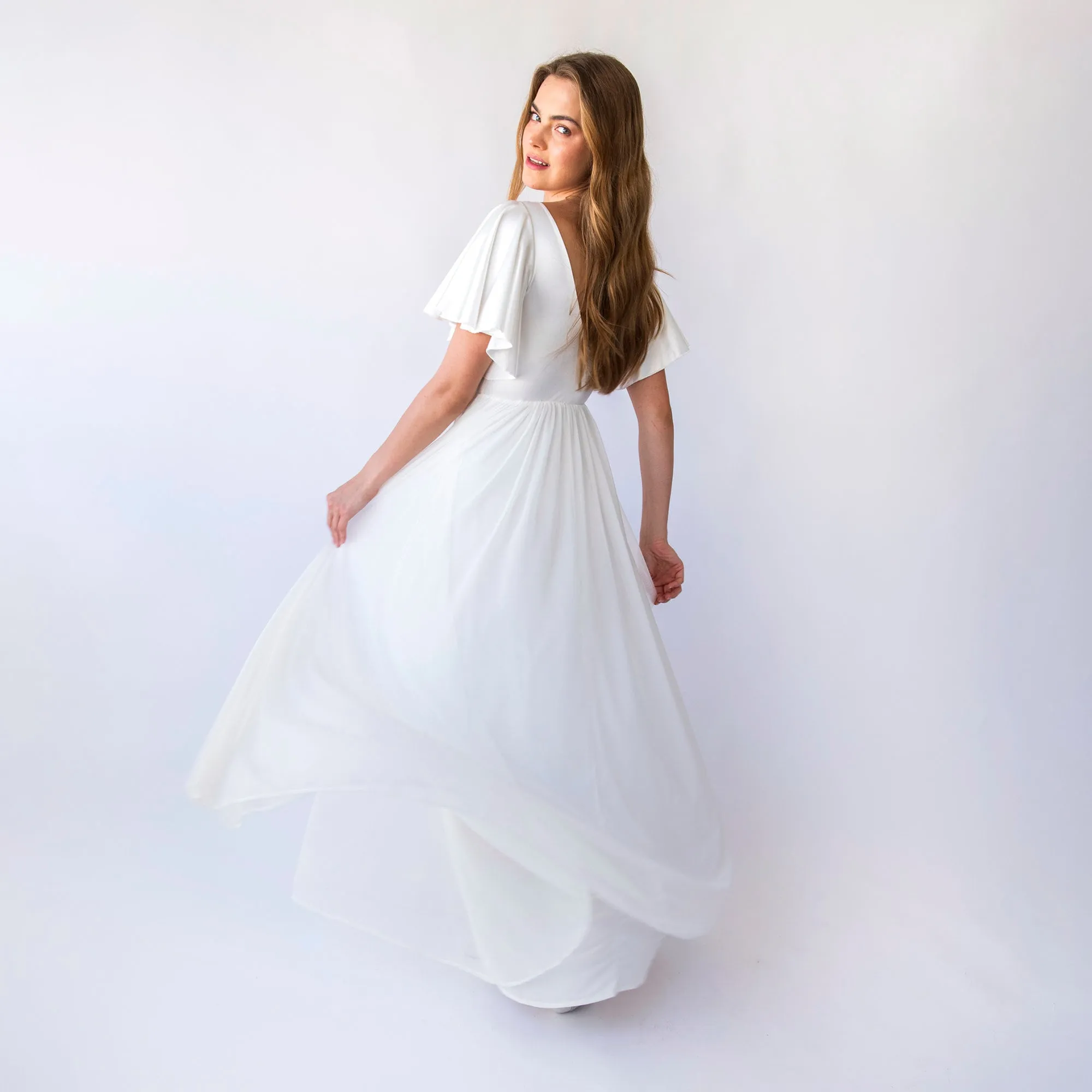 Satin Romantic Wedding dress #1450