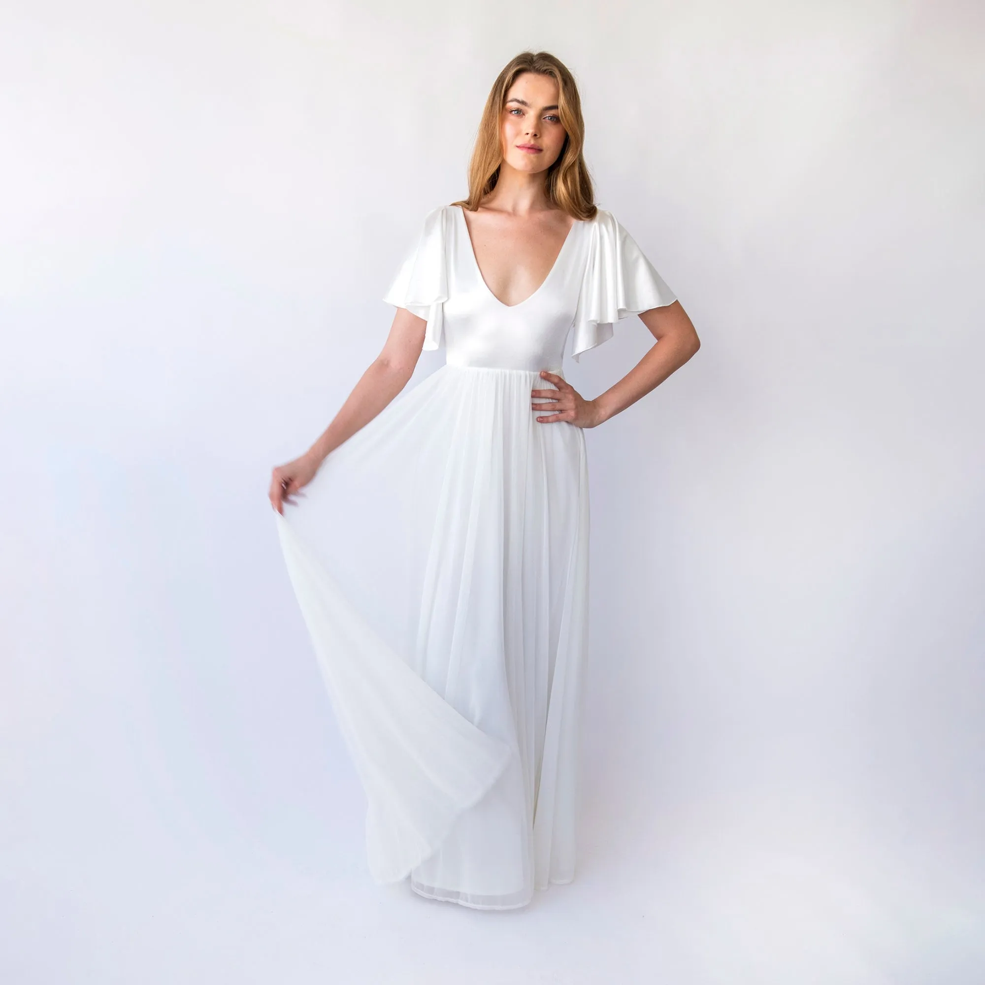 Satin Romantic Wedding dress #1450