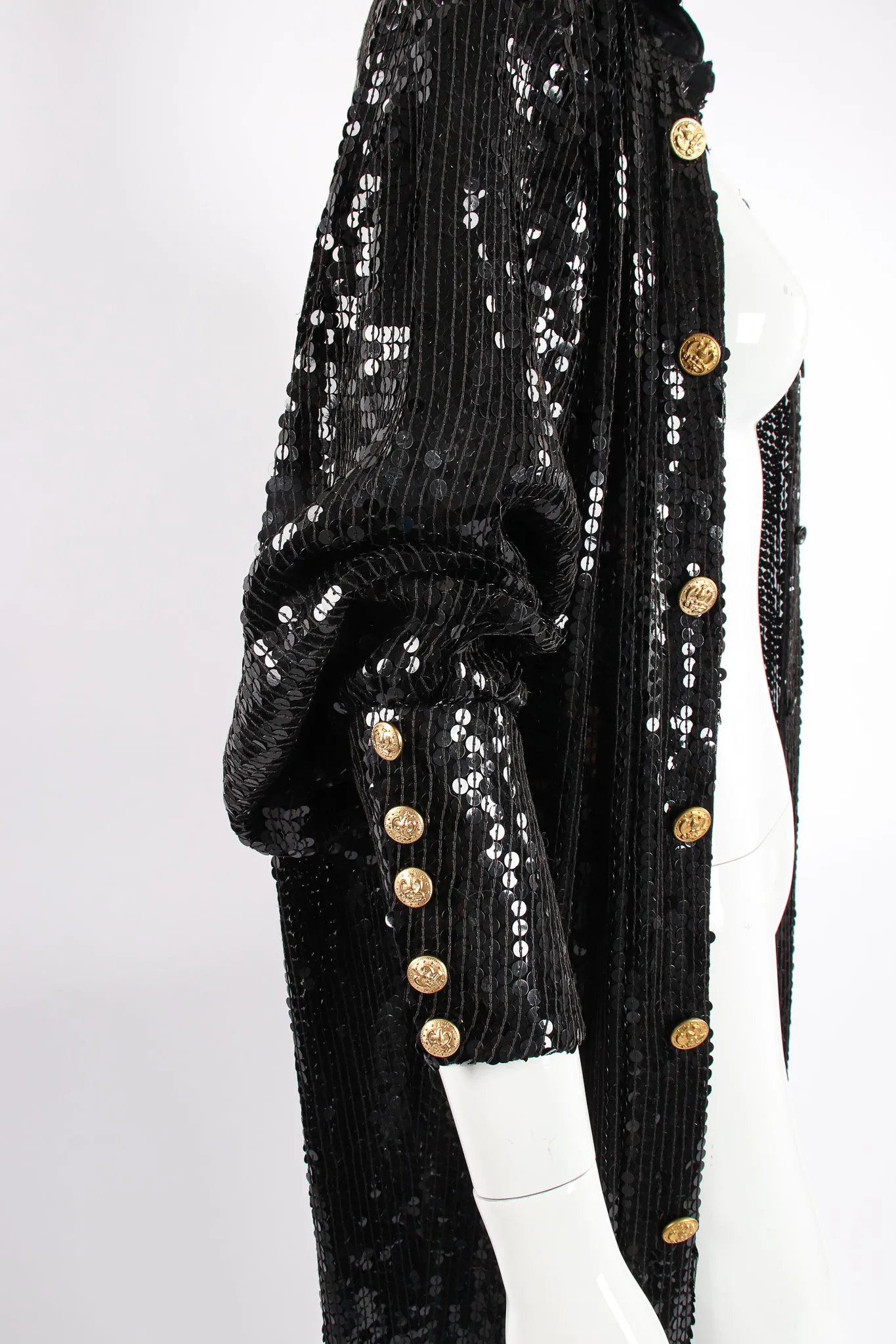 Sheer Sequin Shirt Dress Duster