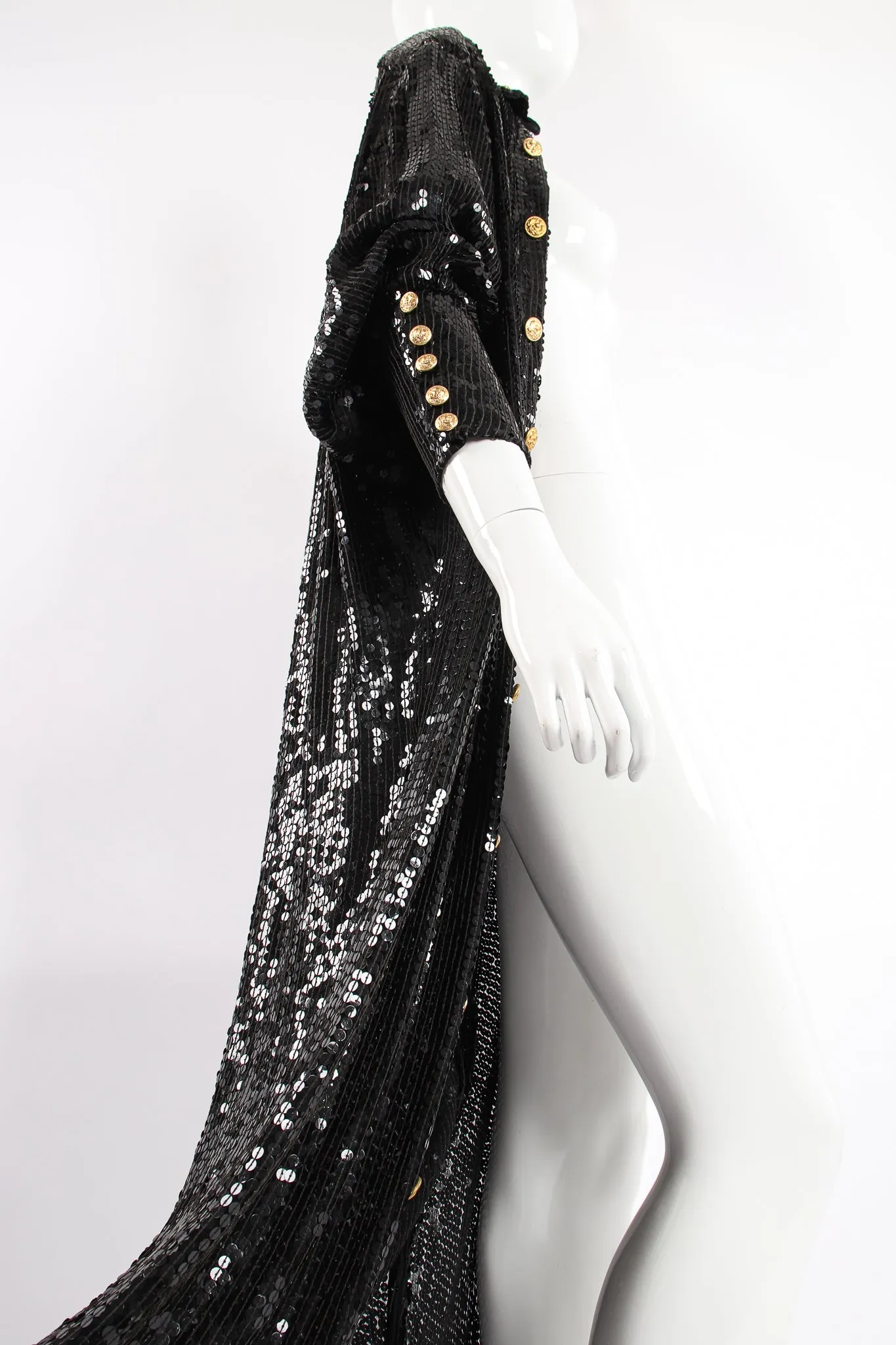 Sheer Sequin Shirt Dress Duster