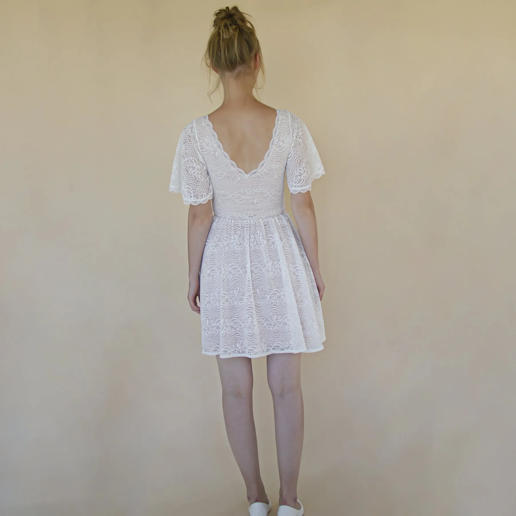 Short mini wedding dress #1374