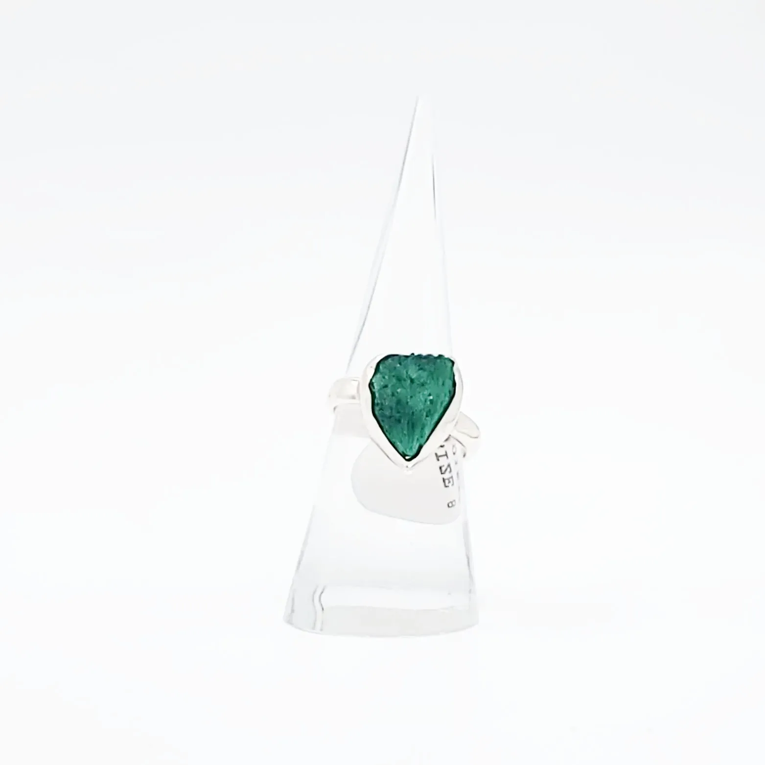 Silk Malachite Ring Sterling Silver Band Fibrous Druzy Size 8