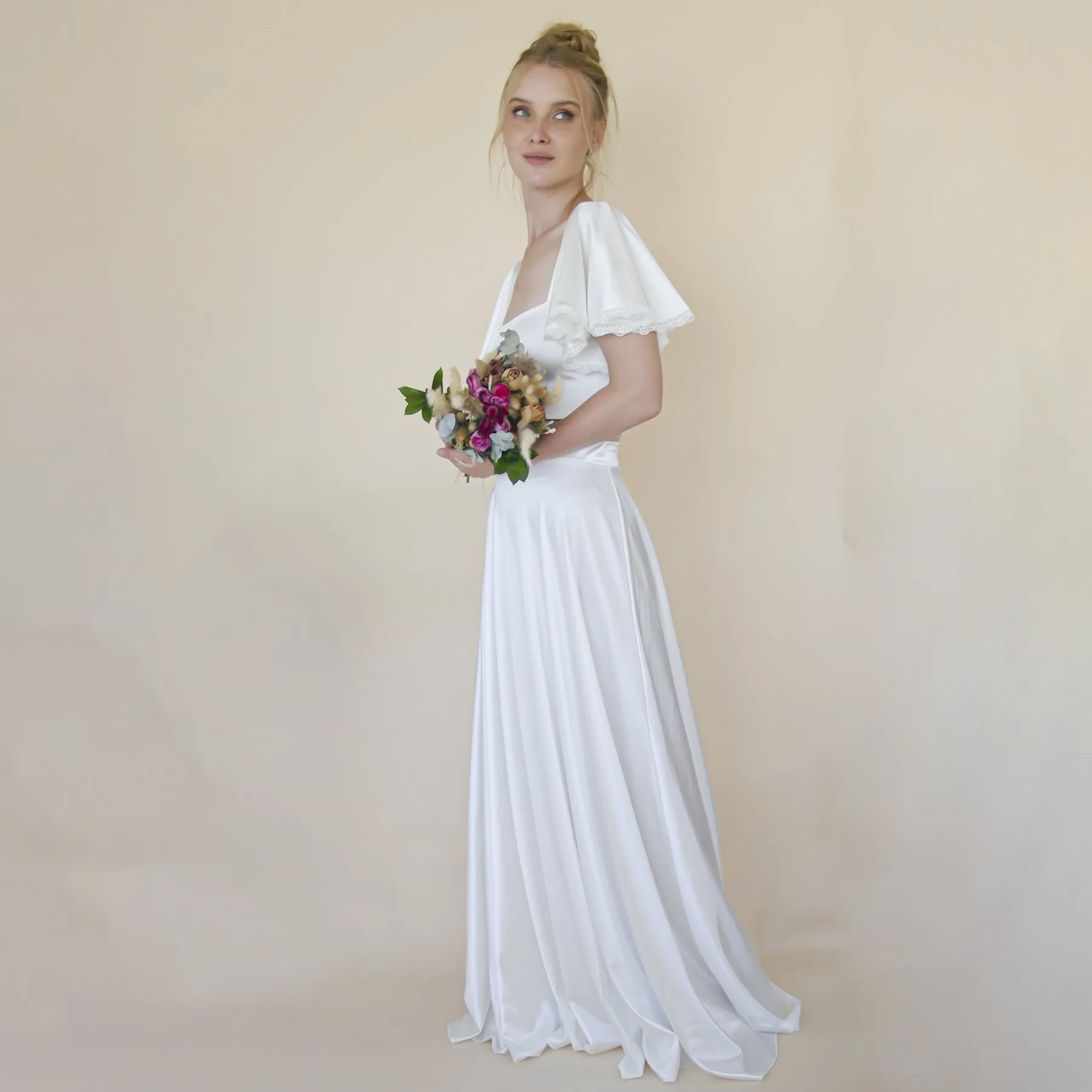 Silky Wedding Maxi Skirt Bridal Satin Long Skirt #3038