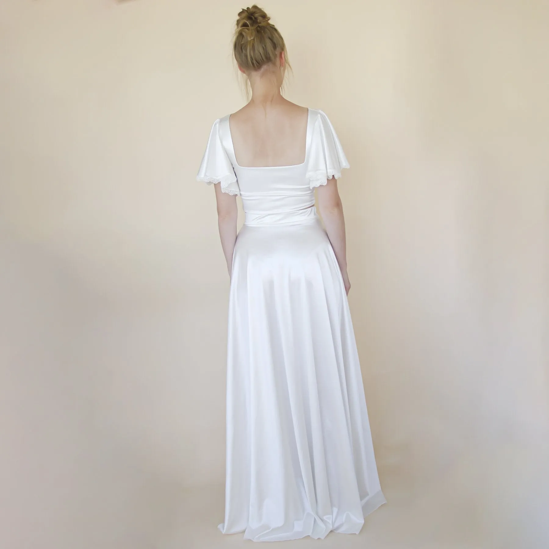 Silky Wedding Maxi Skirt Bridal Satin Long Skirt #3038