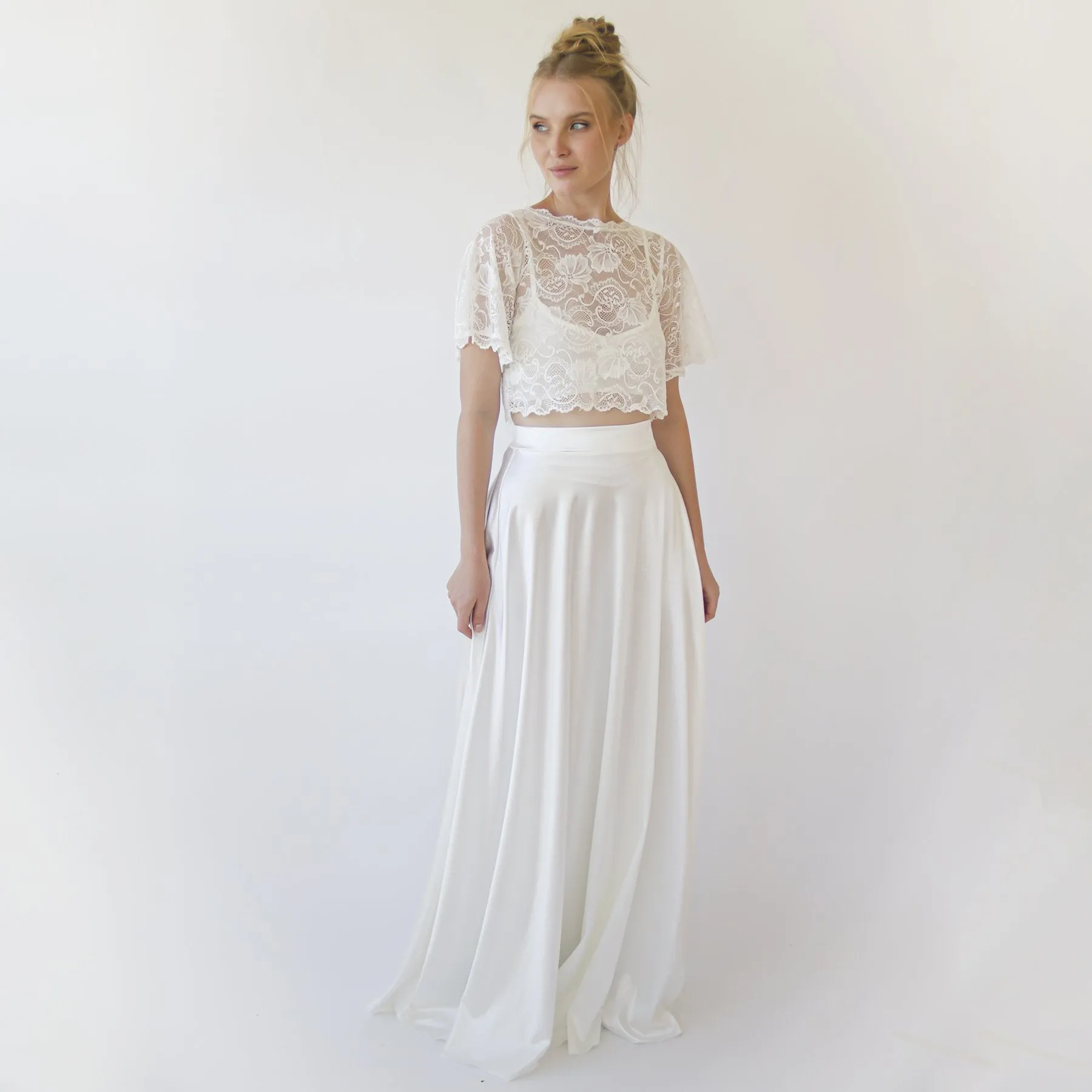 Silky Wedding Maxi Skirt Bridal Satin Long Skirt #3038