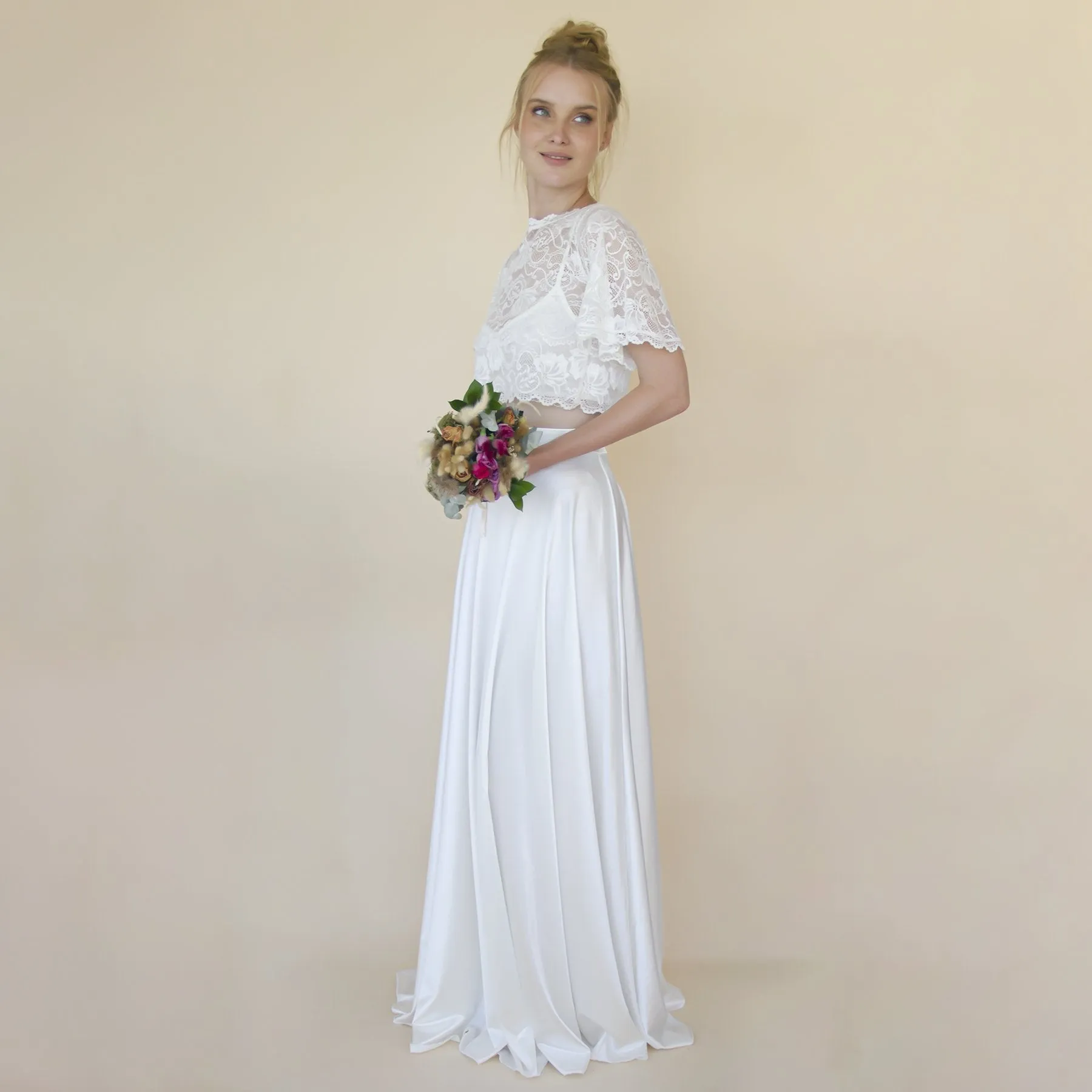 Silky Wedding Maxi Skirt Bridal Satin Long Skirt #3038