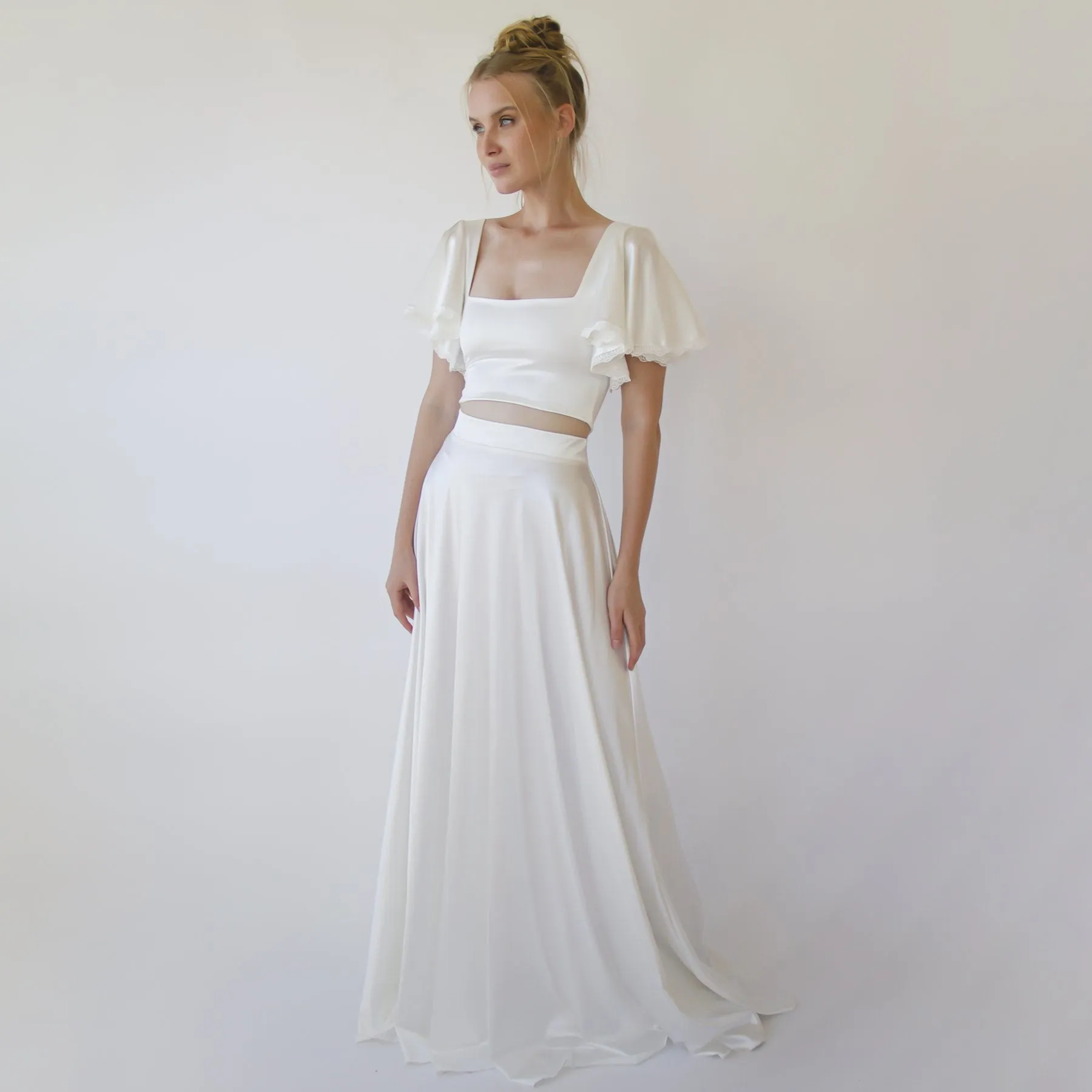 Silky Wedding Maxi Skirt Bridal Satin Long Skirt #3038