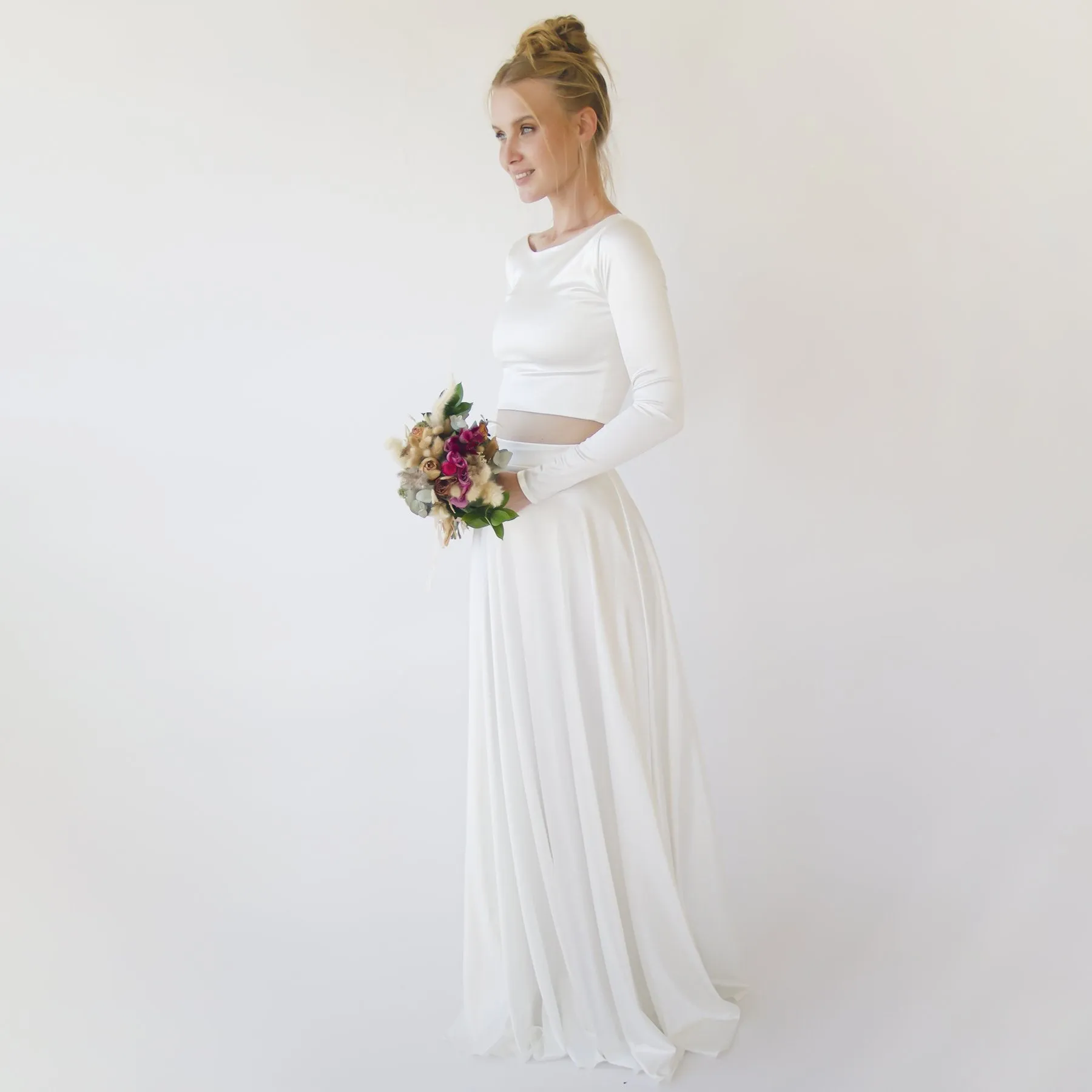 Silky Wedding Maxi Skirt Bridal Satin Long Skirt #3038