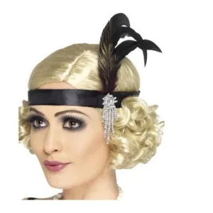 Silver Satin Charleston Headband