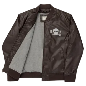 Skull Leather Bomber Jacket