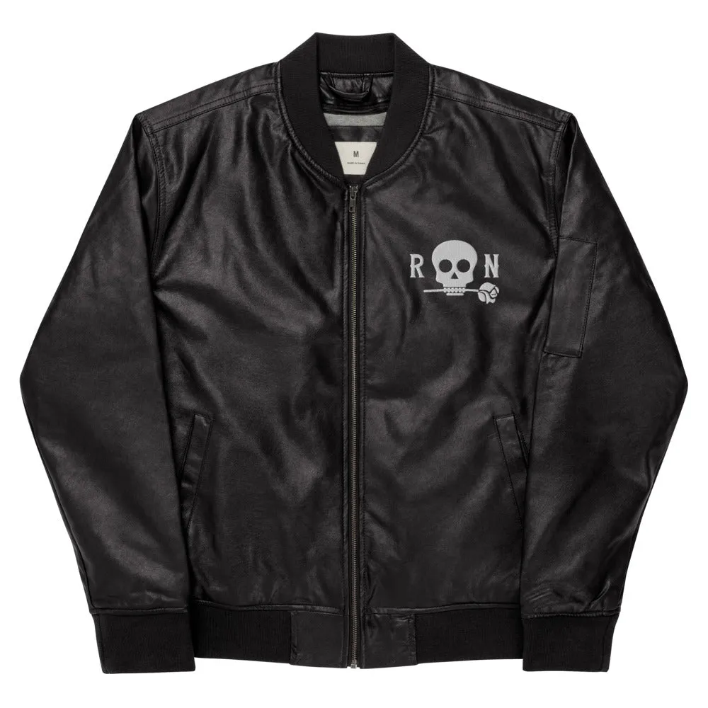 Skull Leather Bomber Jacket