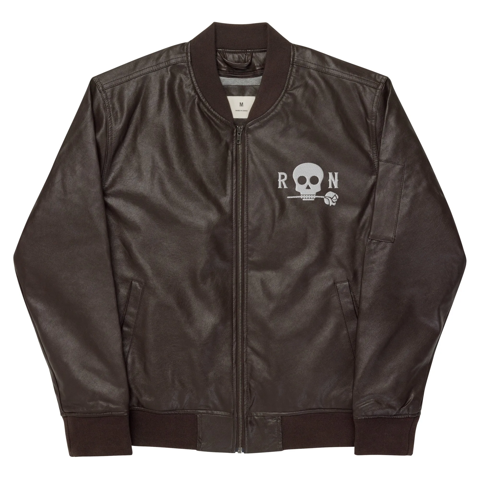 Skull Leather Bomber Jacket