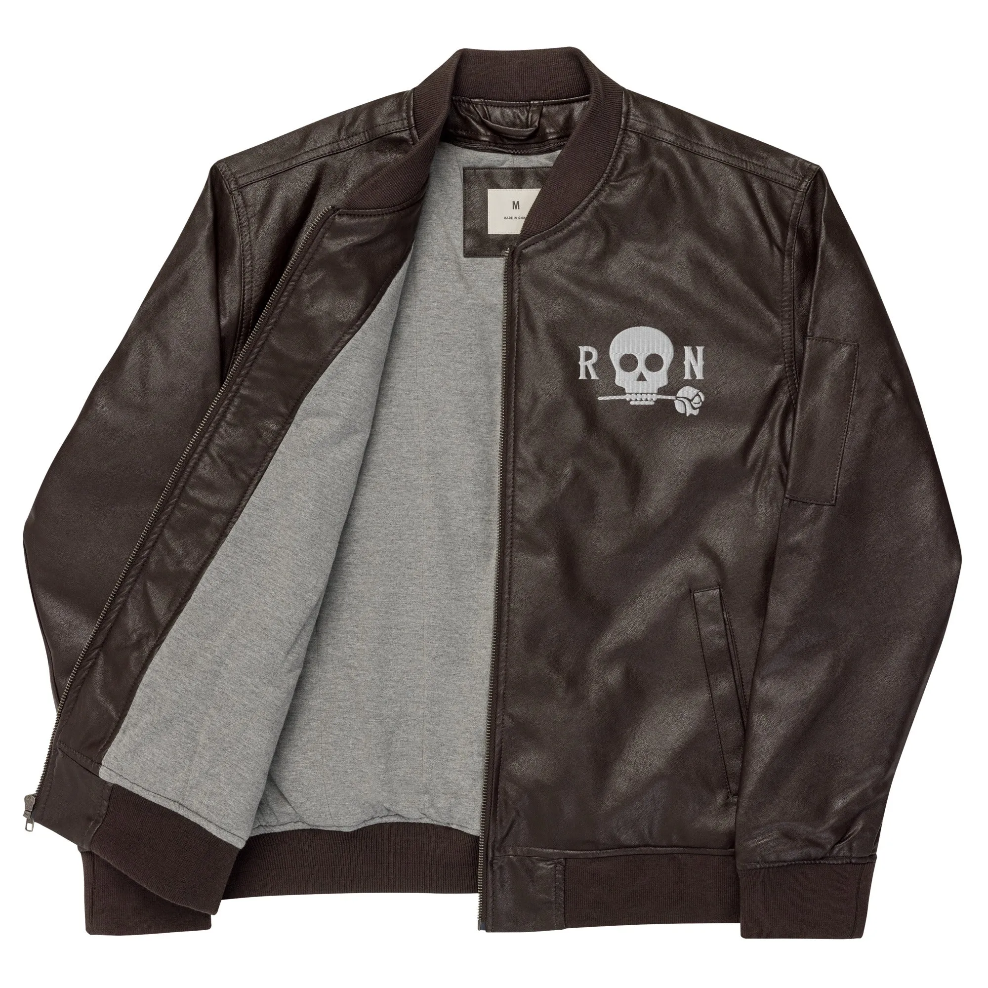 Skull Leather Bomber Jacket