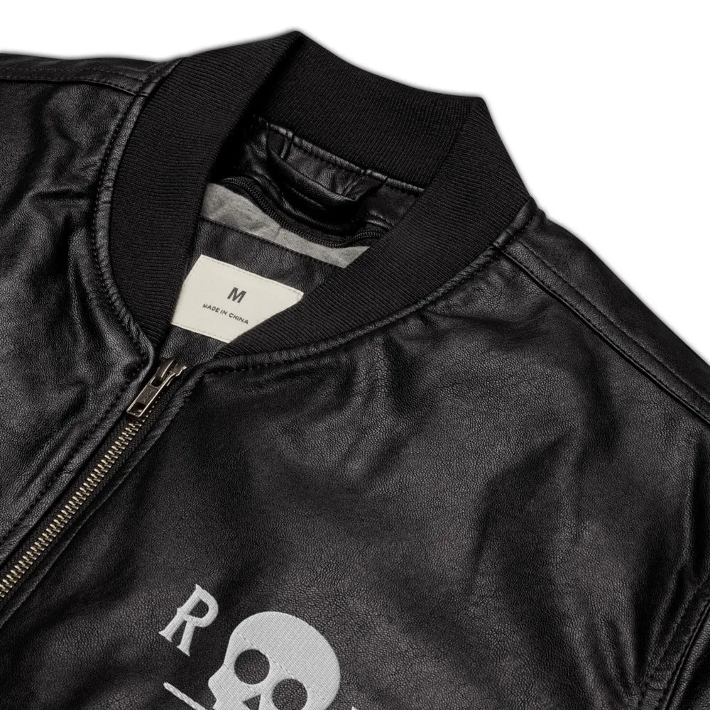 Skull Leather Bomber Jacket