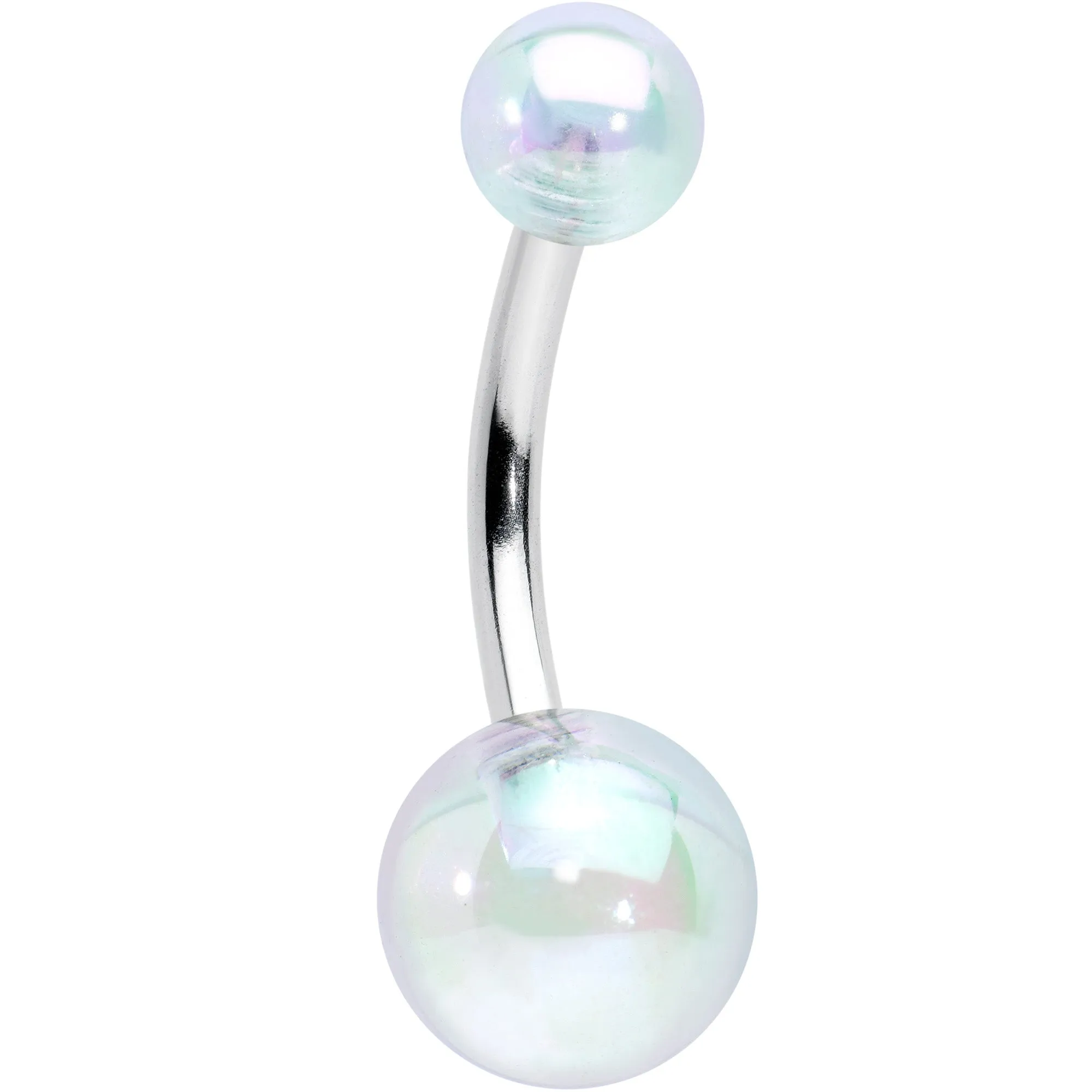 Smile Flower UV Glow Faux Opal Belly Ring Set of 4