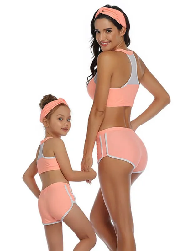 Sporty Zipper Up Mom And Me Bikinis