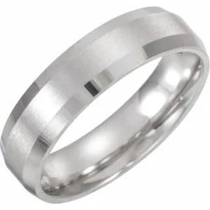 Sterling Silver 5 mm Comfort-Fit Beveled Edge Band With Satin Finish