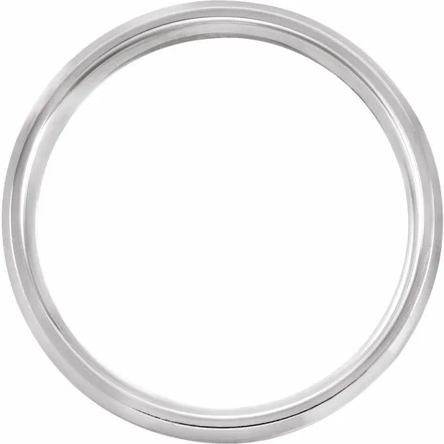 Sterling Silver 5 mm Comfort-Fit Beveled Edge Band With Satin Finish