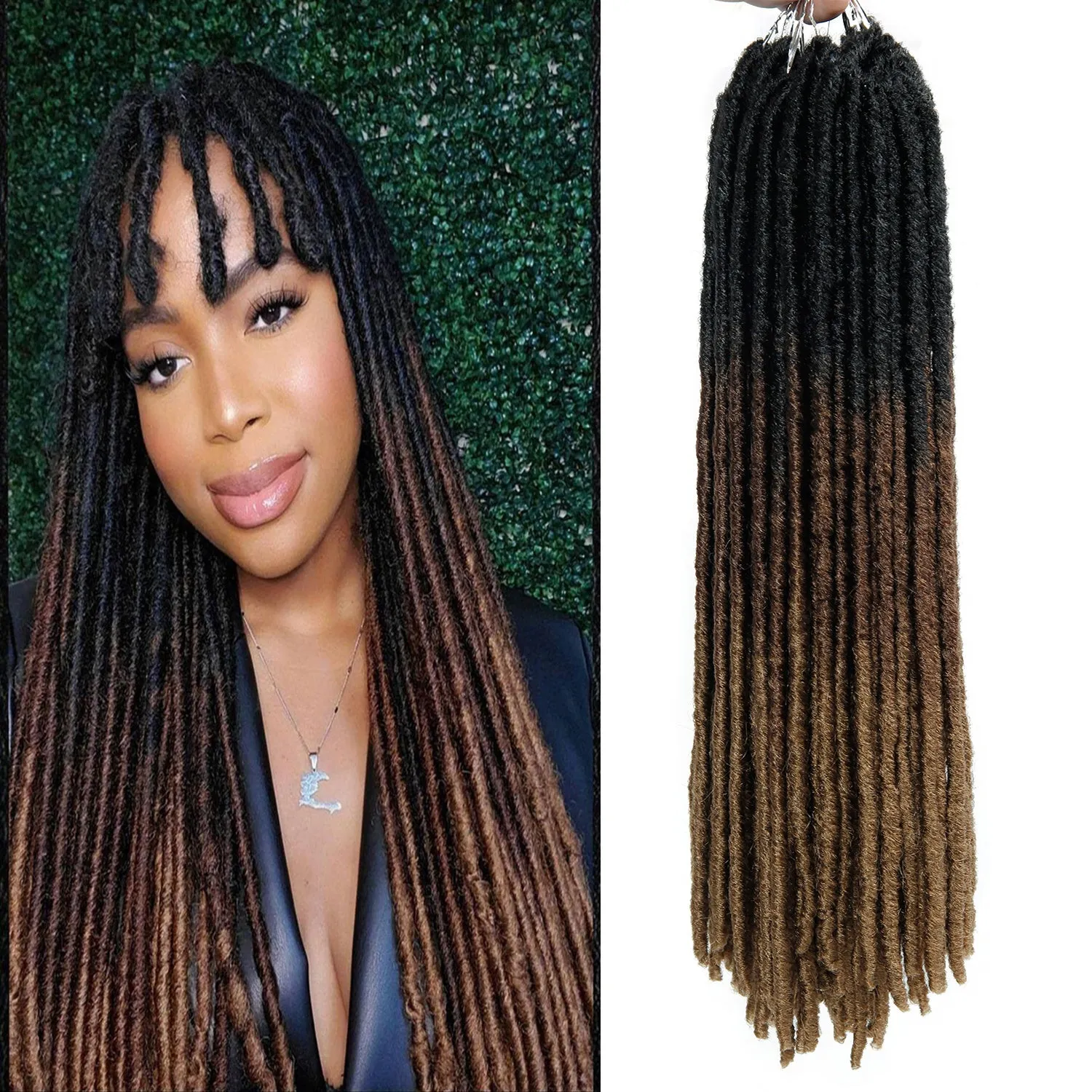Straight Faux Crochet/Latch Hook Locs 18Inches (5 Ombre Colors)