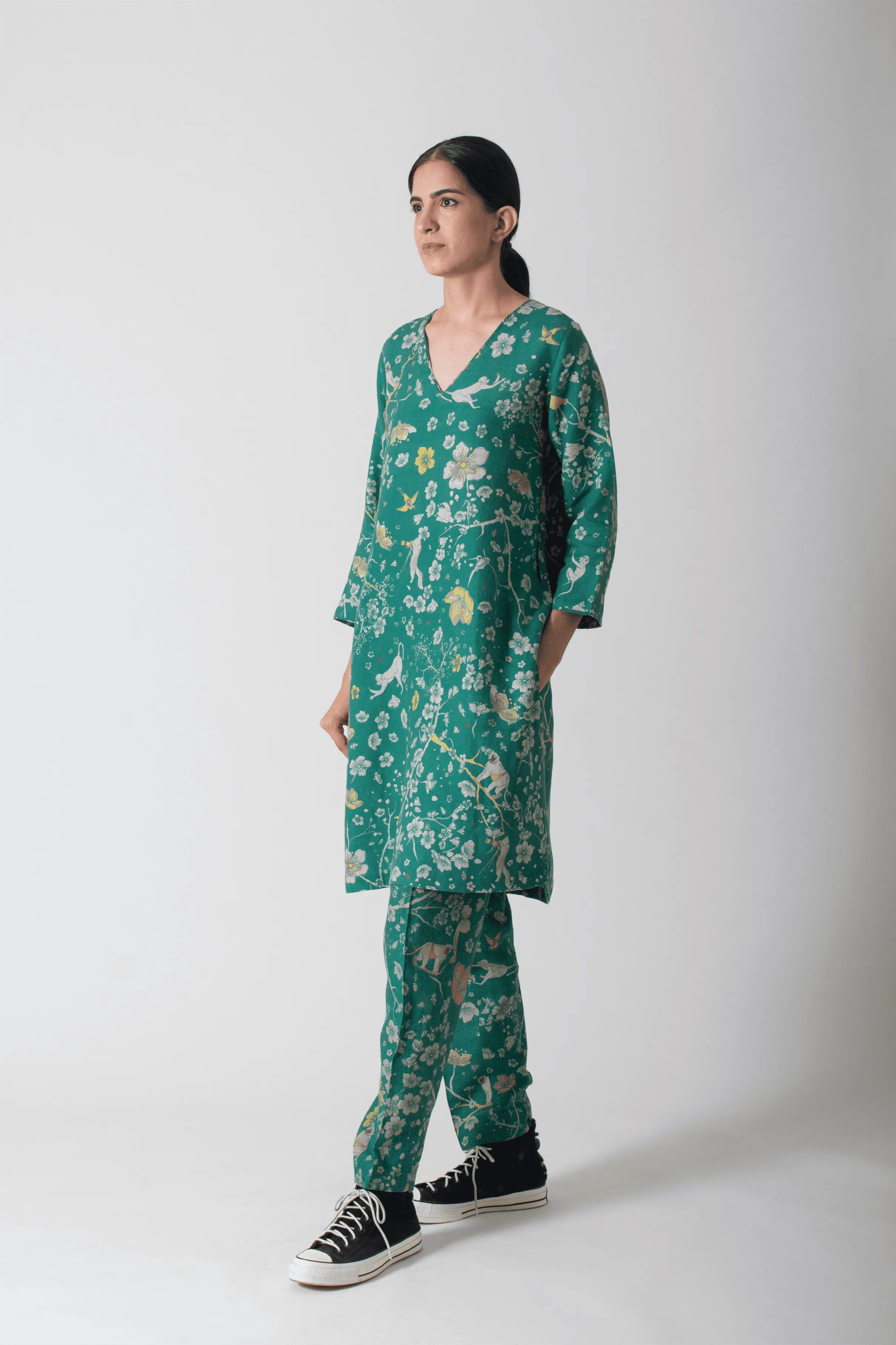 SUKETDHIR   I   Kurta   I   Forest Blossom Print    I   WK201MT81