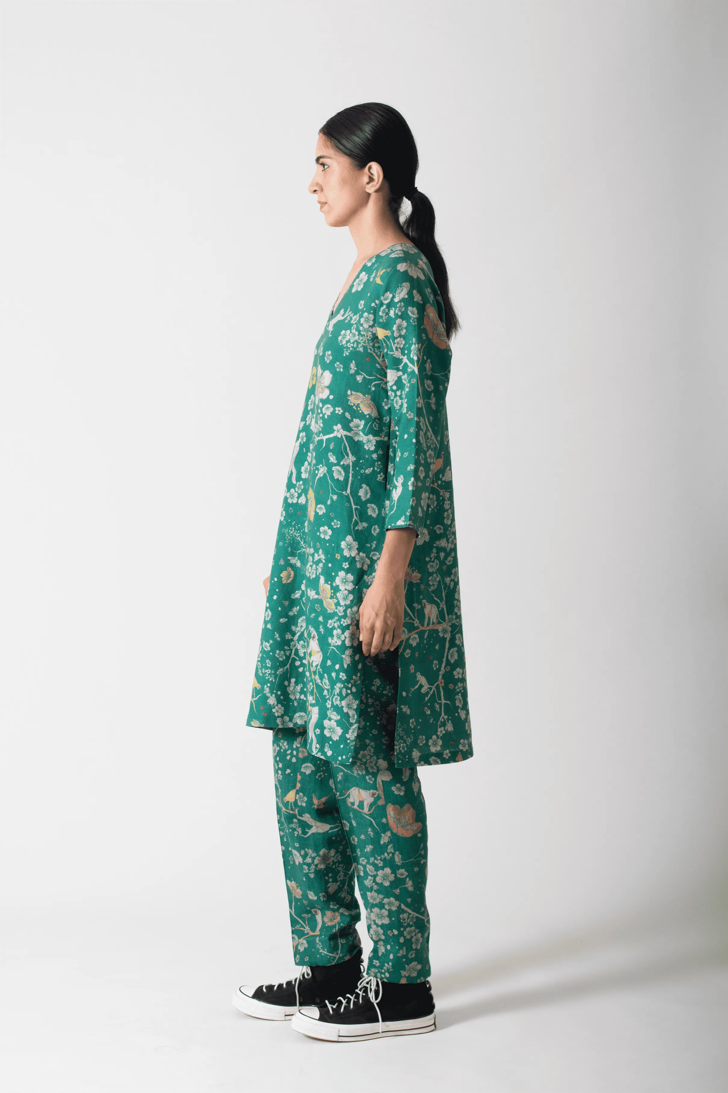 SUKETDHIR   I   Kurta   I   Forest Blossom Print    I   WK201MT81