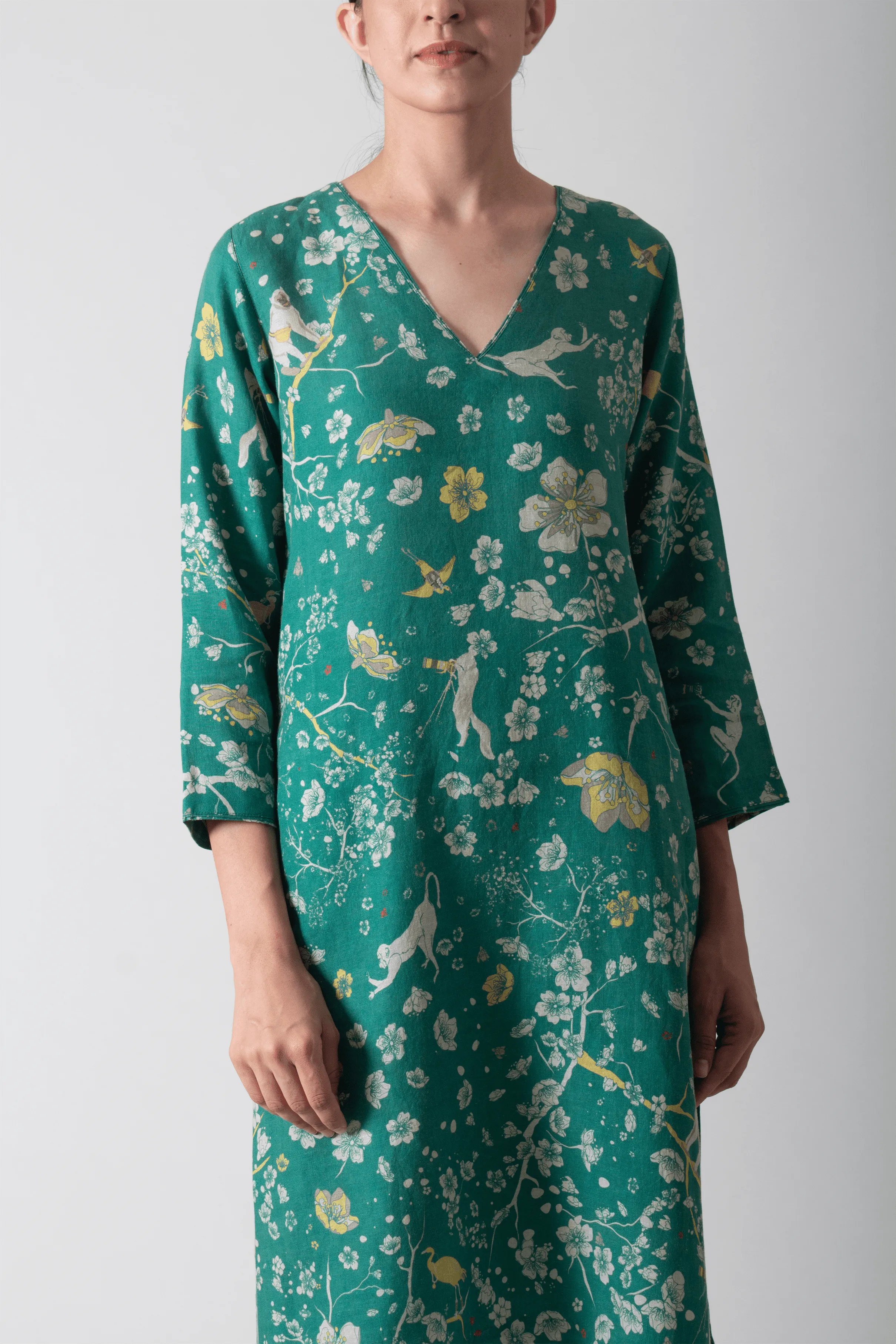 SUKETDHIR   I   Kurta   I   Forest Blossom Print    I   WK201MT81