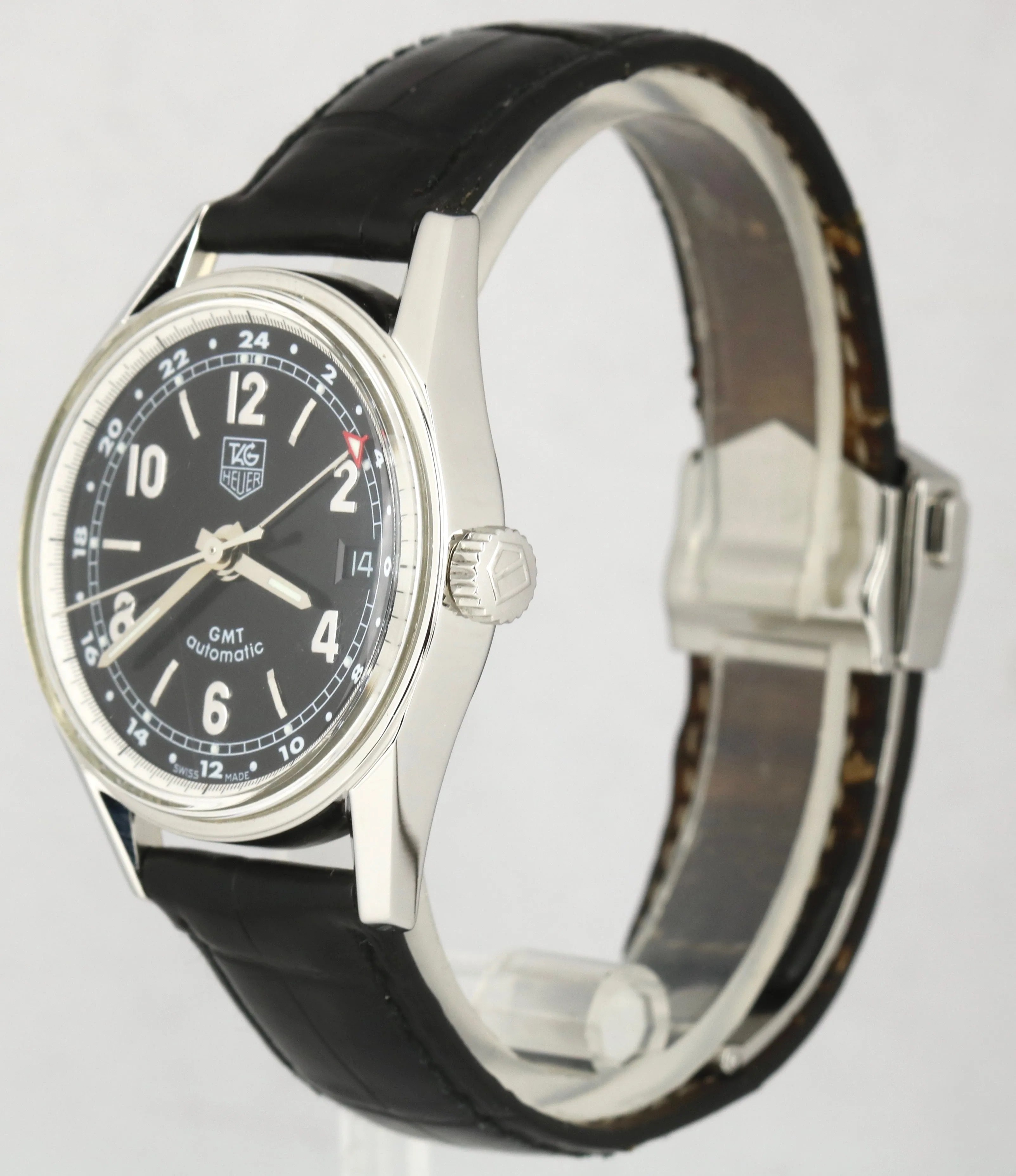 TAG Heuer Carrera GMT Vintage 1964 Re-Edition Automatic Black Leather WV2113
