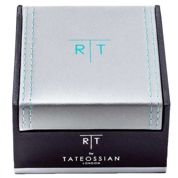 Tateossian Gunmetal Black Rose Petals With Rose Gold Plated Leaves and Stem Lapel Pin