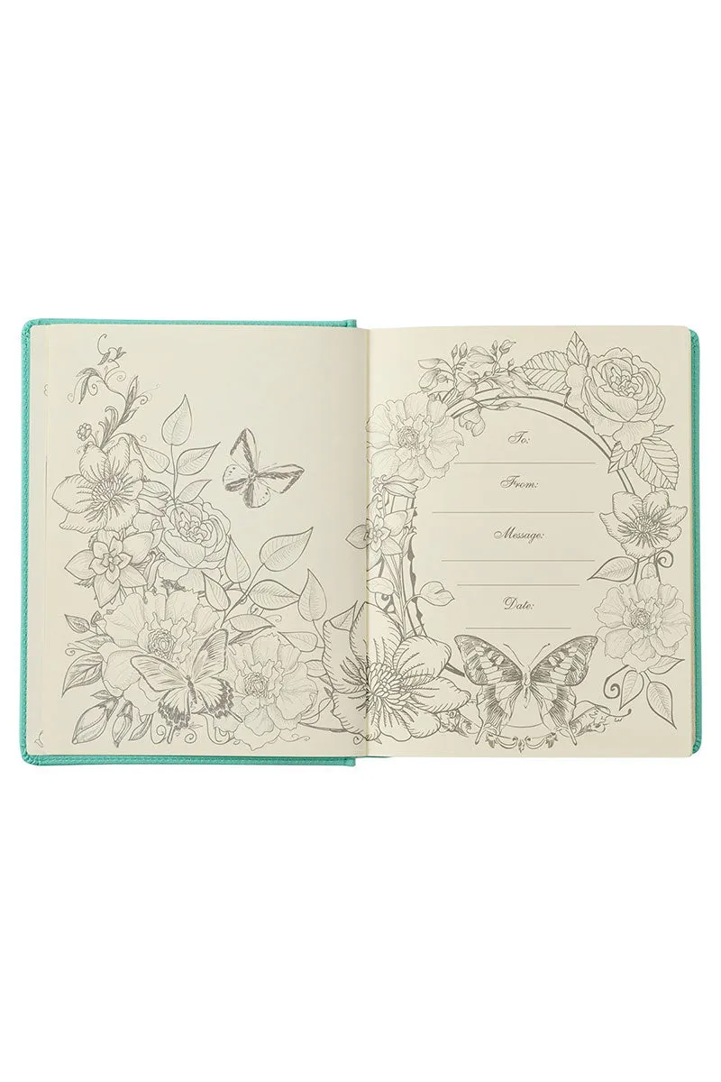 Teal Floral Faux Leather KJV My Promise Bible