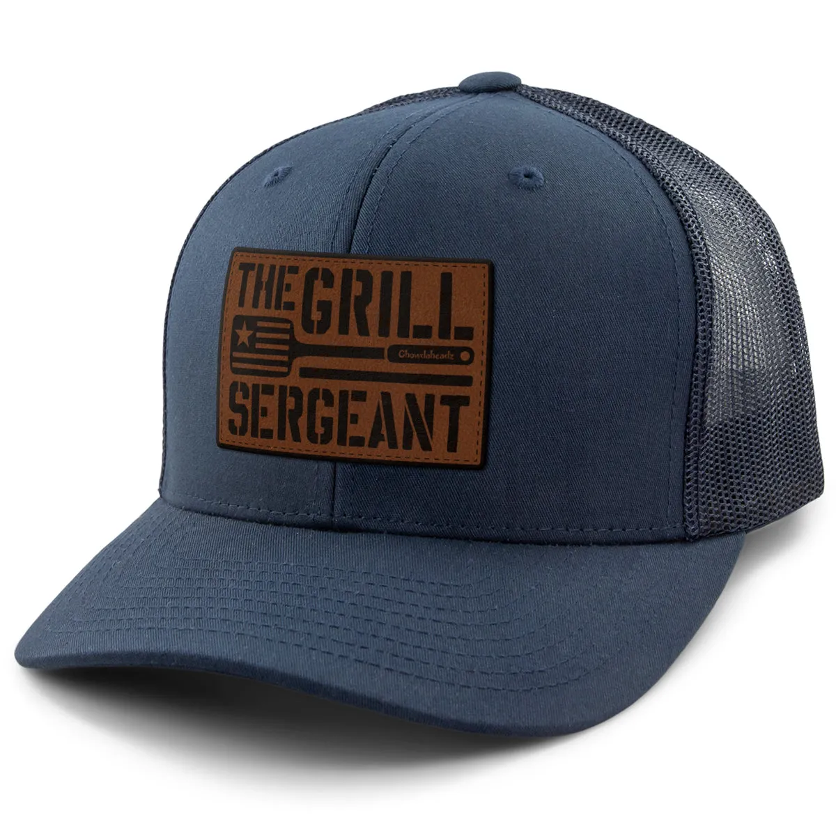The Grill Sergeant Leather Classic Snapback Trucker