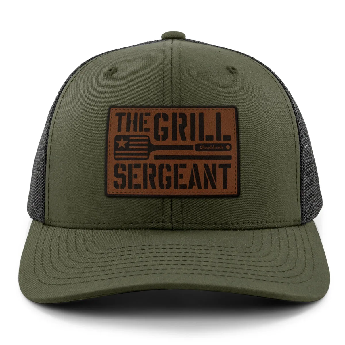The Grill Sergeant Leather Classic Snapback Trucker