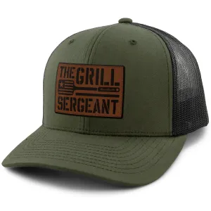 The Grill Sergeant Leather Classic Snapback Trucker