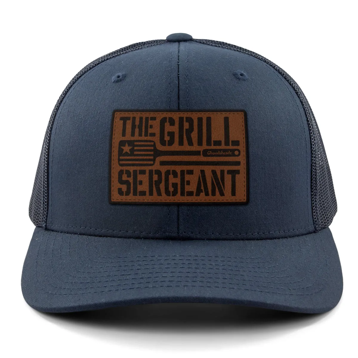 The Grill Sergeant Leather Classic Snapback Trucker