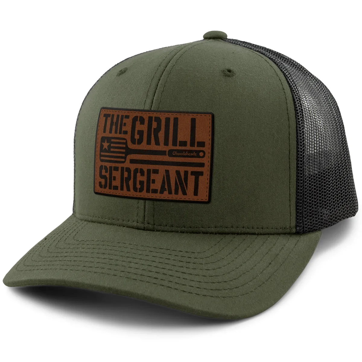 The Grill Sergeant Leather Classic Snapback Trucker