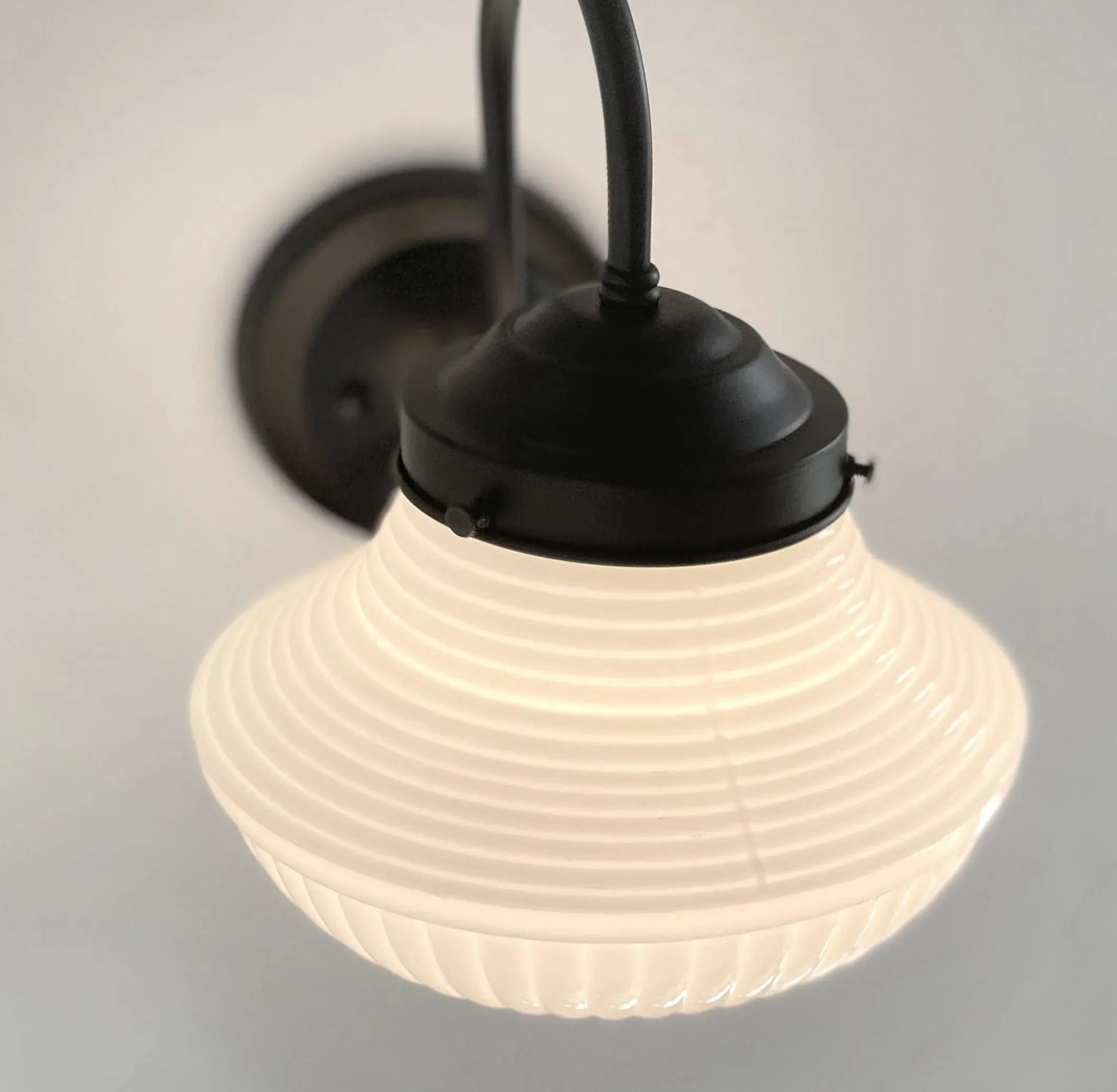 Traditional Milk Glass Sconce Wall Light