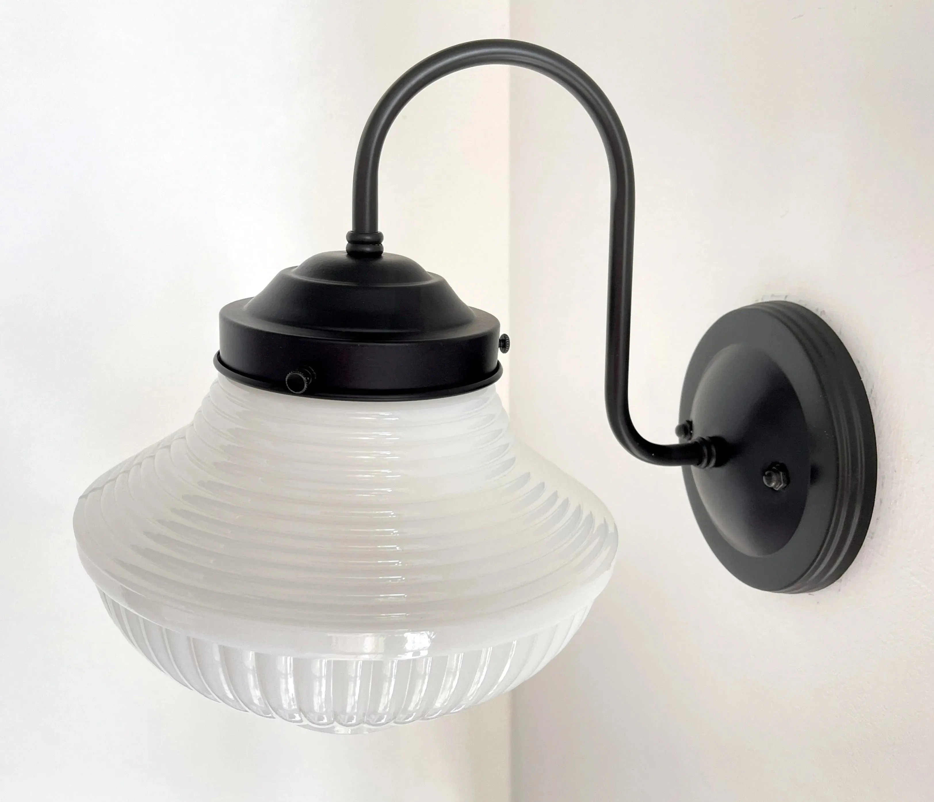 Traditional Milk Glass Sconce Wall Light