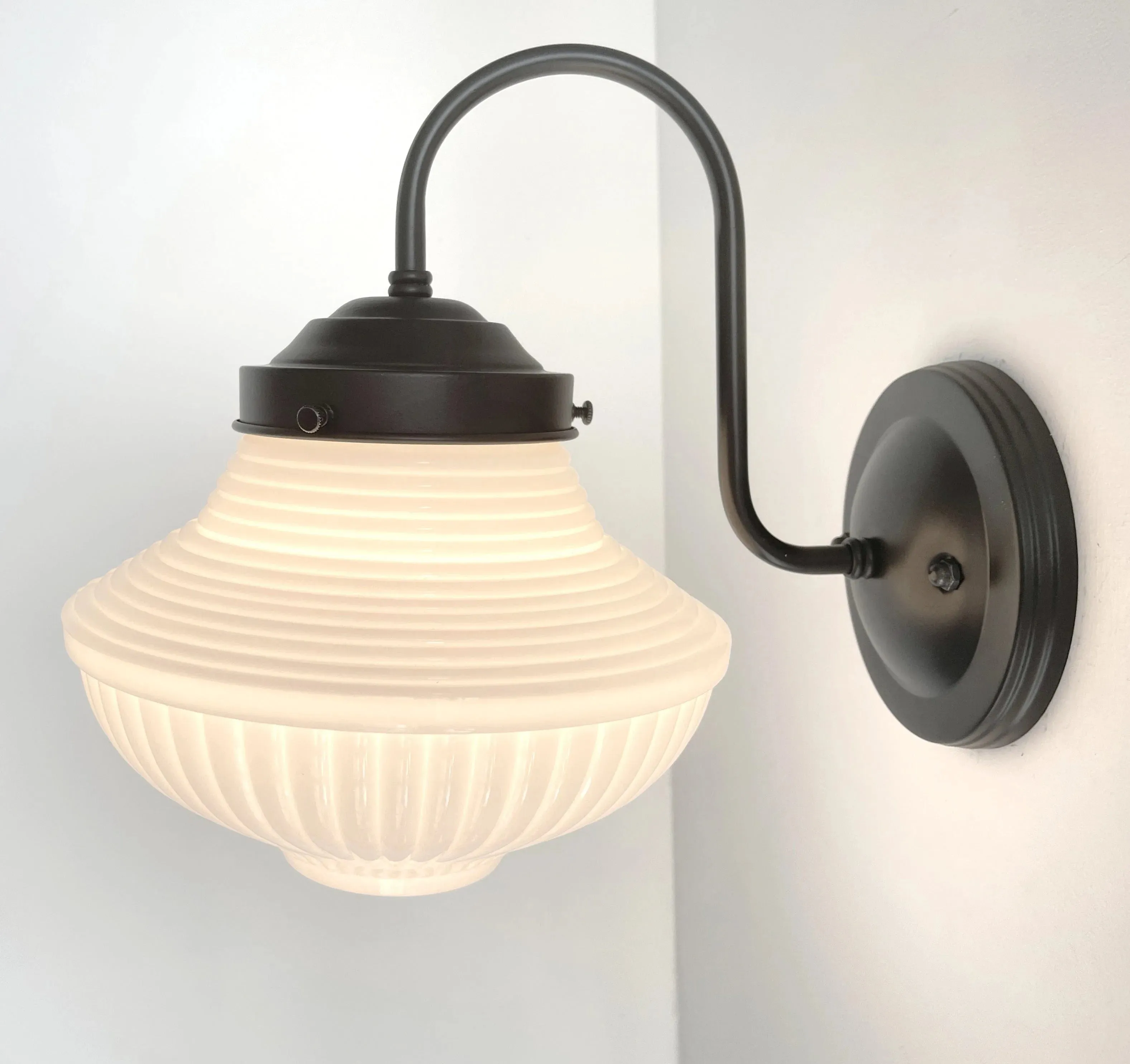 Traditional Milk Glass Sconce Wall Light