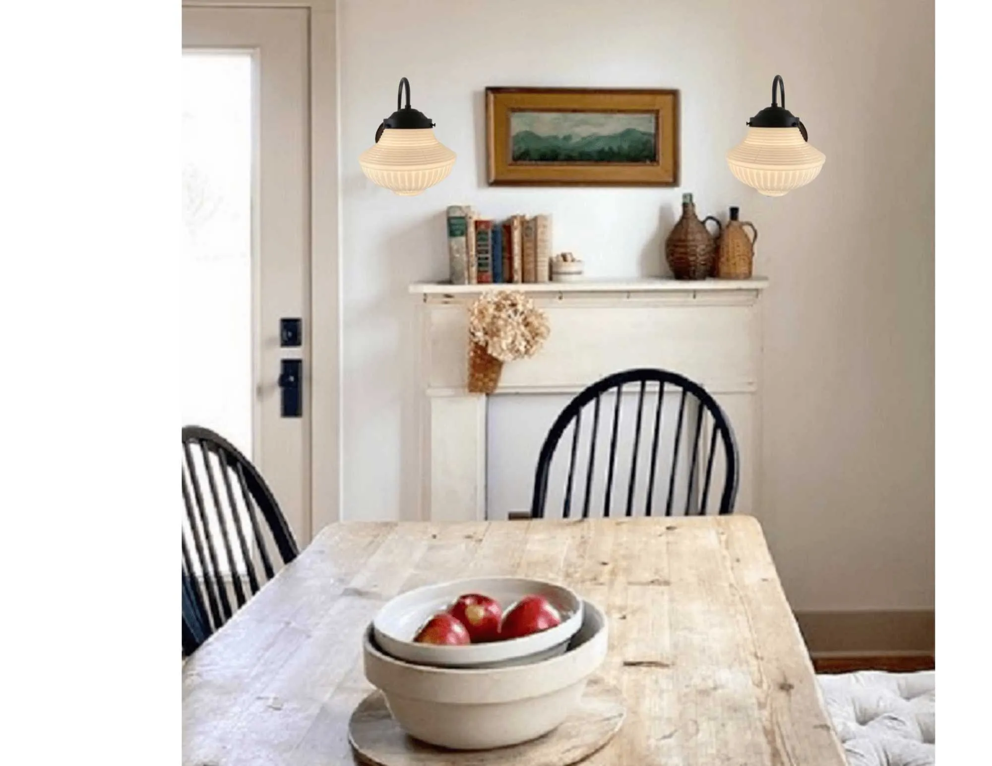Traditional Milk Glass Sconce Wall Light