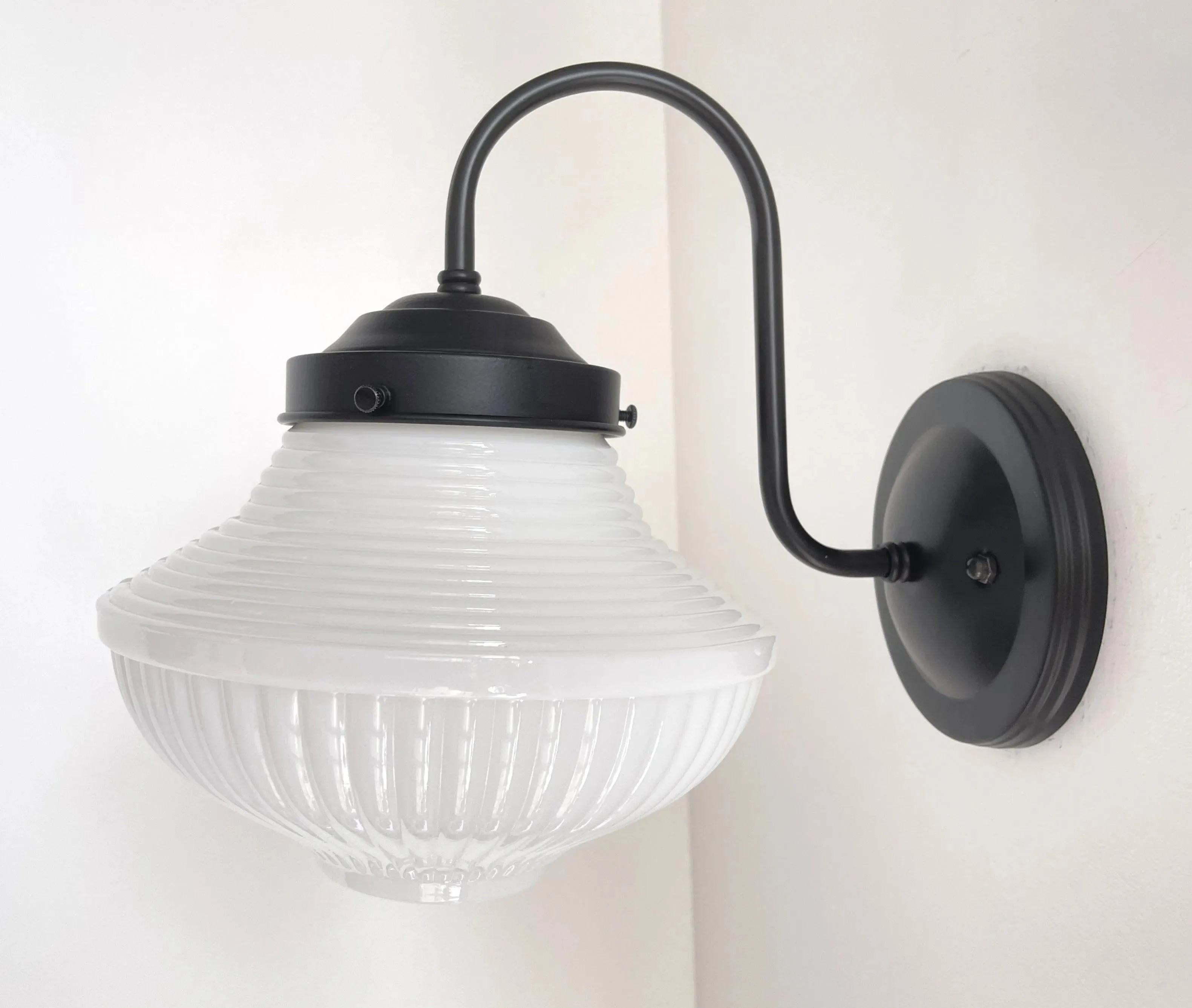 Traditional Milk Glass Sconce Wall Light
