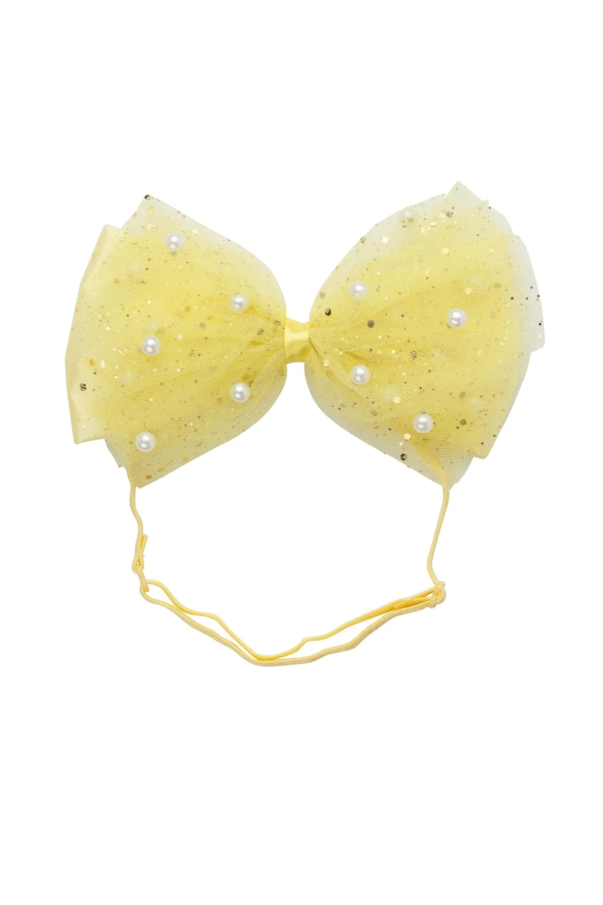 Tulle Pearl Clip/Wrap - Yellow