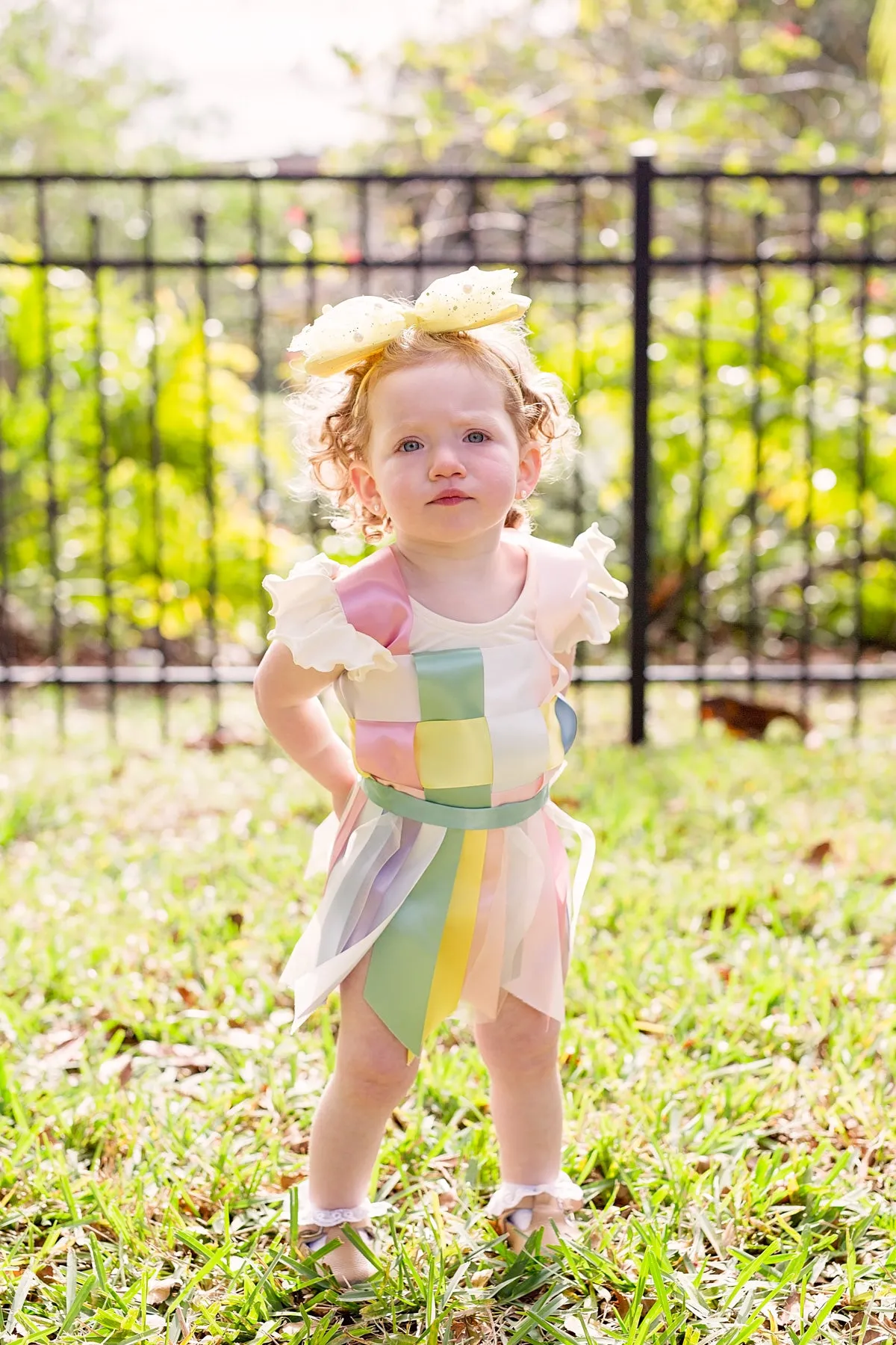 Tulle Pearl Clip/Wrap - Yellow