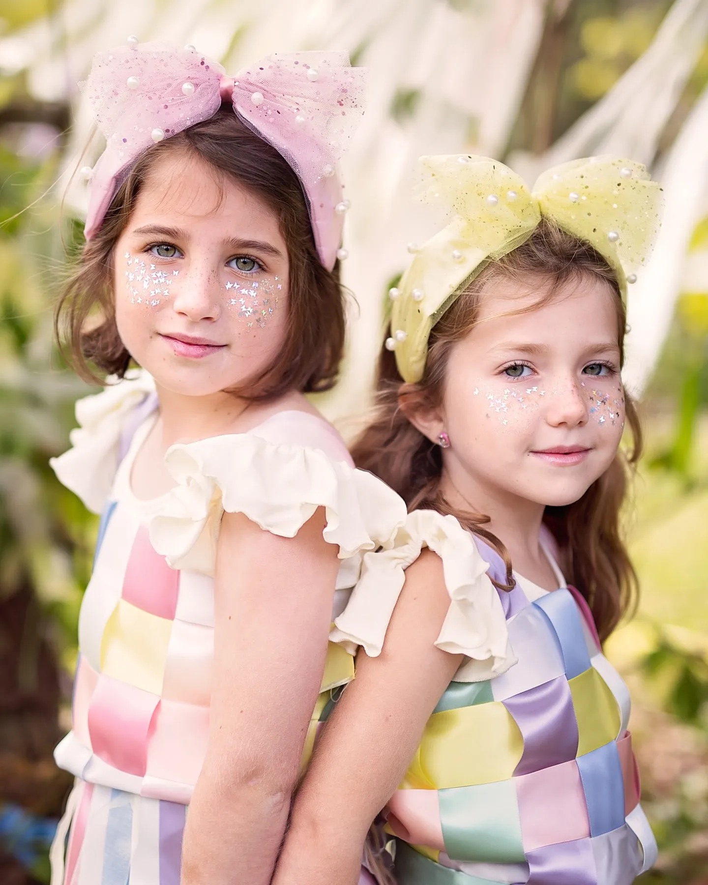 Tulle Pearl Headband - Blush