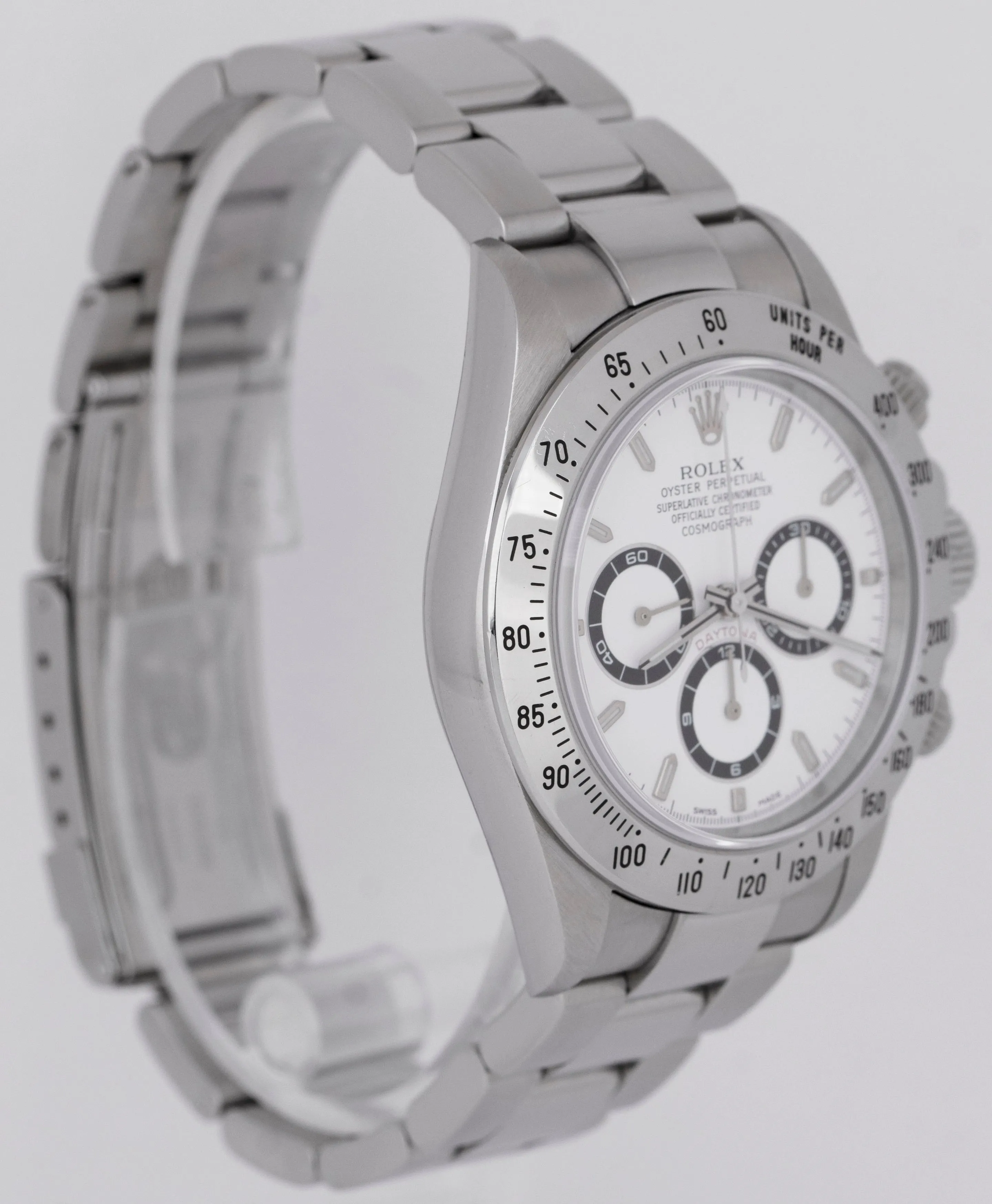 UNPOLISHED PAPERS Rolex Daytona Cosmograph SEL White Steel 40mm Watch 16520 B P